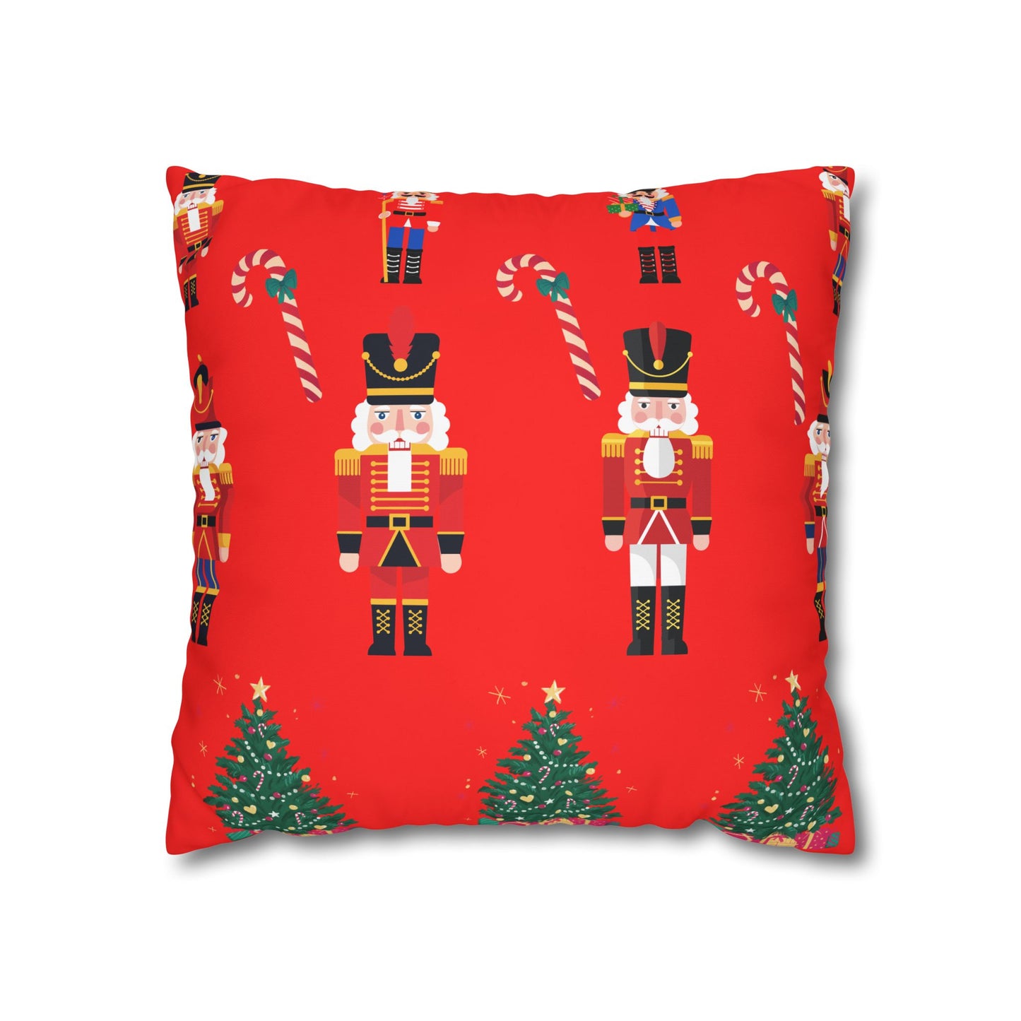 Nutcracker Christmas Pillowcase — Festive Red Holiday Throw Pillow Cover