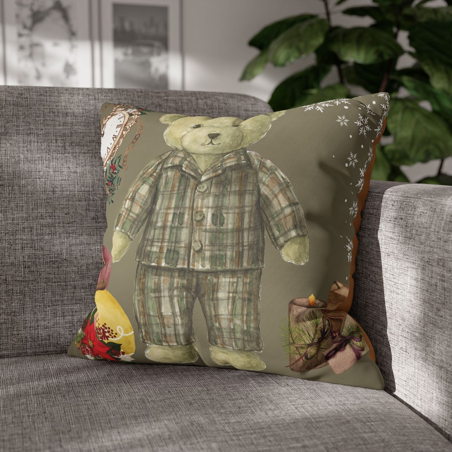 Vintage Teddy Bear Holiday Pillowcase