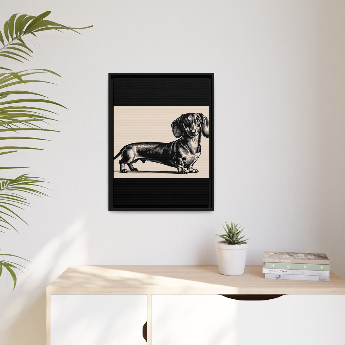 Dachshund Art Print - Charming Framed Canvas Decor for Dog Lovers