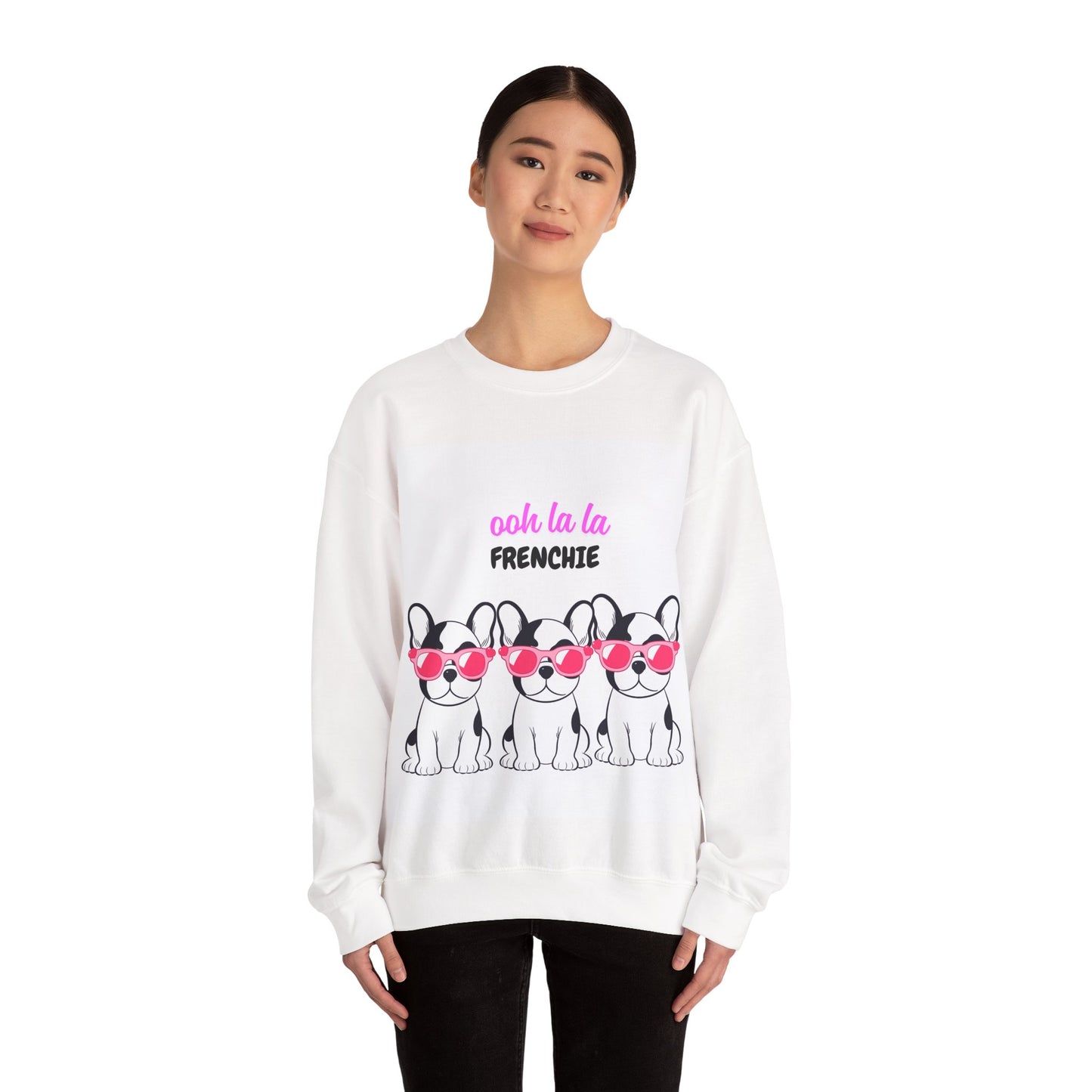 Chic French Bulldog Sweatshirt, Cute Dog Lover Gift, Casual Cozy Crew, Pet Owner Apparel, Fun Gift for Holidays