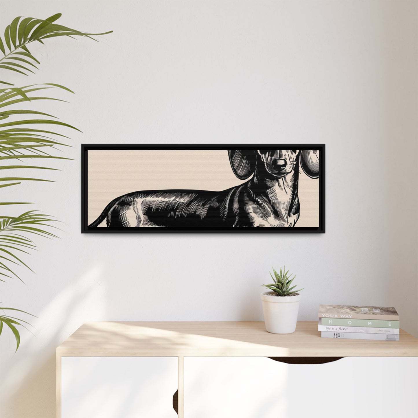Dachshund Art Print - Charming Framed Canvas Decor for Dog Lovers