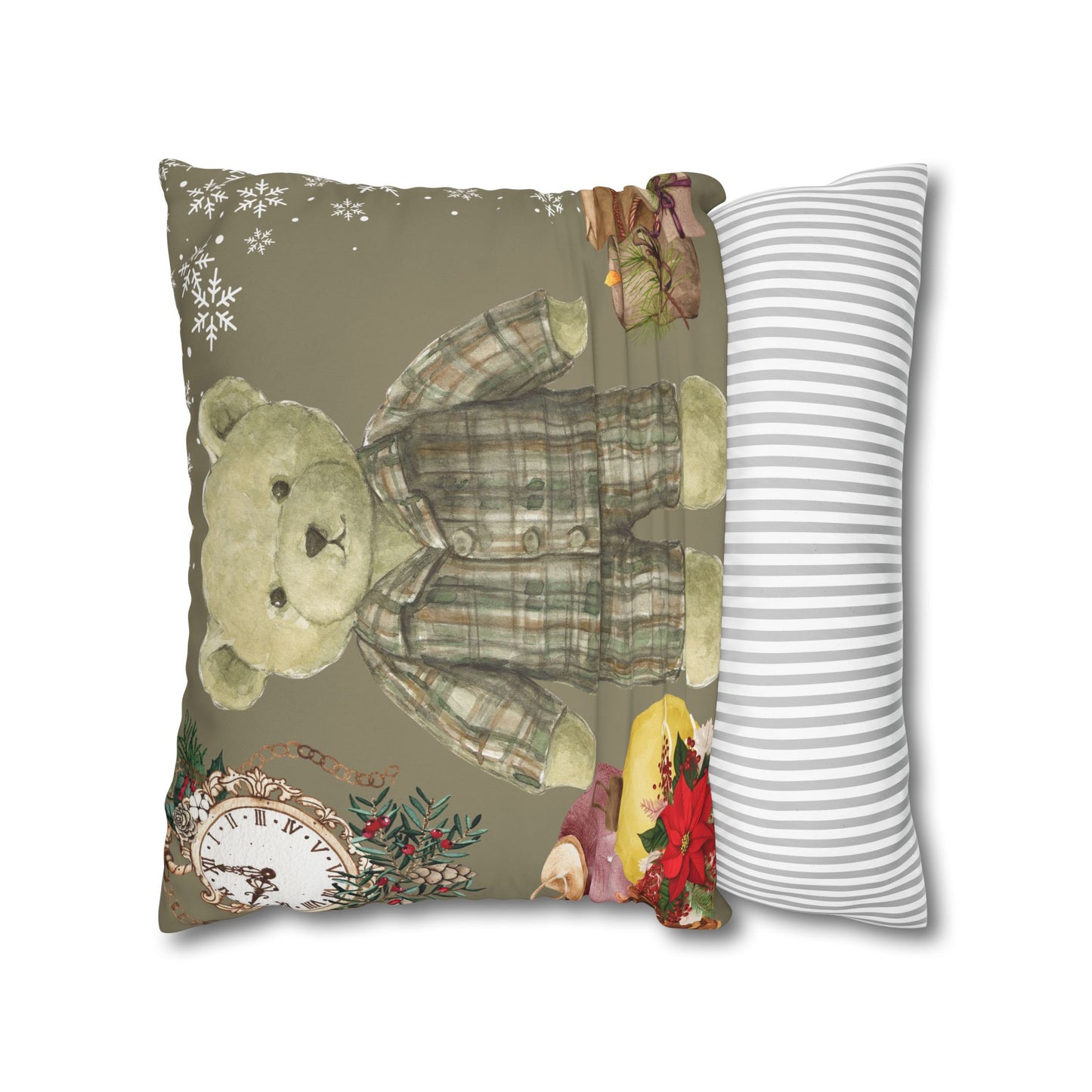 Vintage Teddy Bear Holiday Pillowcase