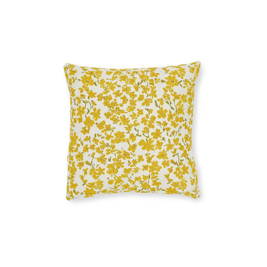 Floral Yellow Square Pillow - Cozy Home Decor for Every Season
