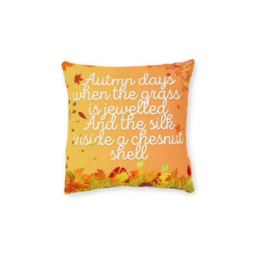 Autumn Quote Square Pillow | Cozy Home Decor, Fall Accent Cushion, Thanksgiving Gift, Seasonal Pillow, Harvest Decoration