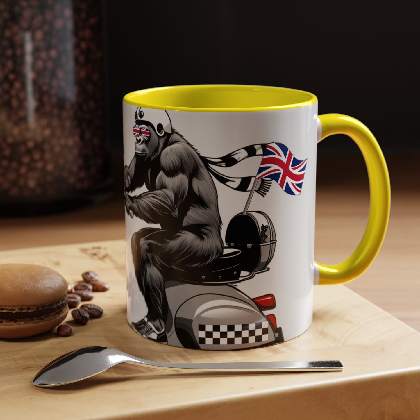 Cool Gorilla Scooter Mug - Fun Coffee Cup for Animal Lovers, Gift for Birthdays, Cool Caffeine Fix, Unique Decor