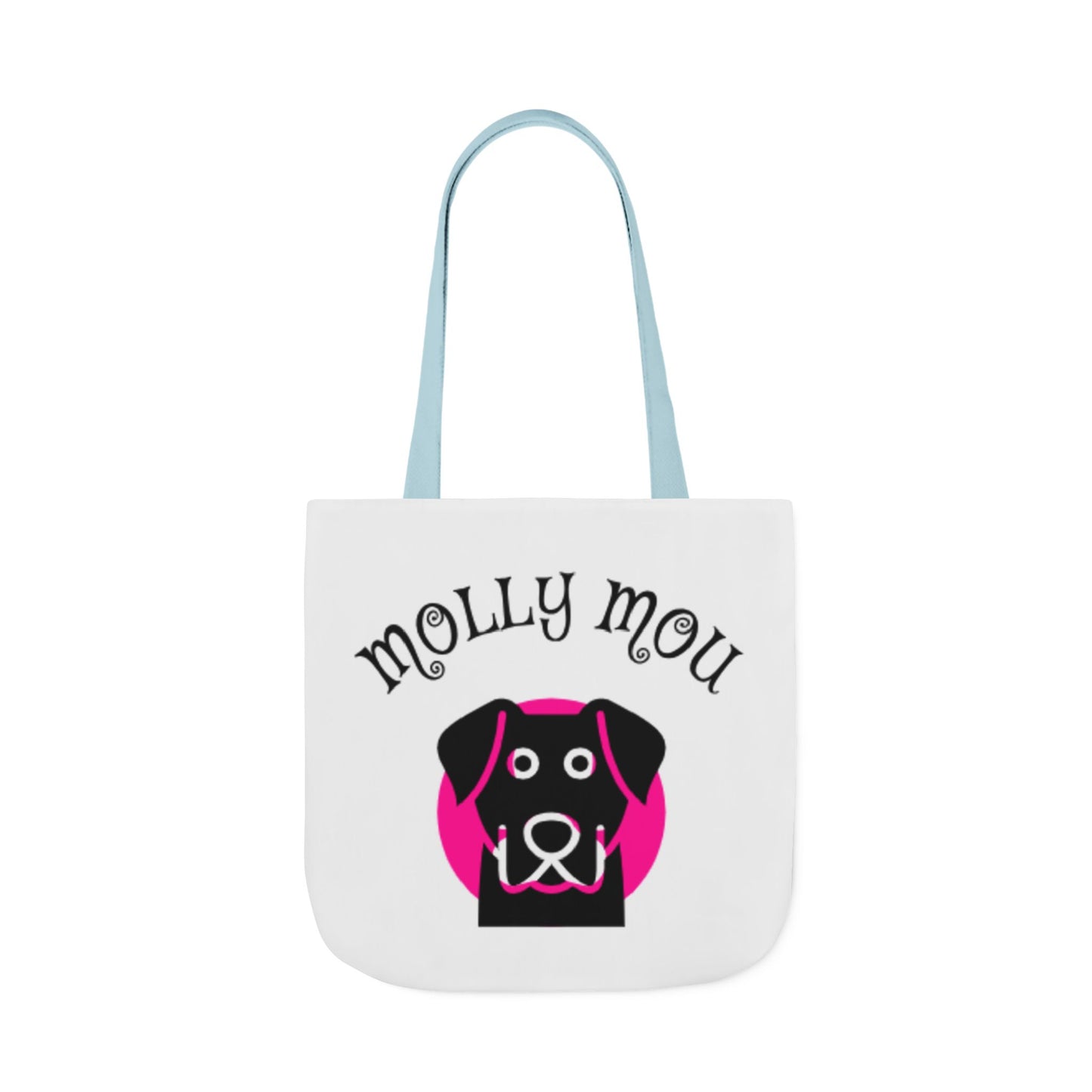 Personalized Dog Lover Canvas Tote Bag - Molly Mou Design with 5-Color Straps