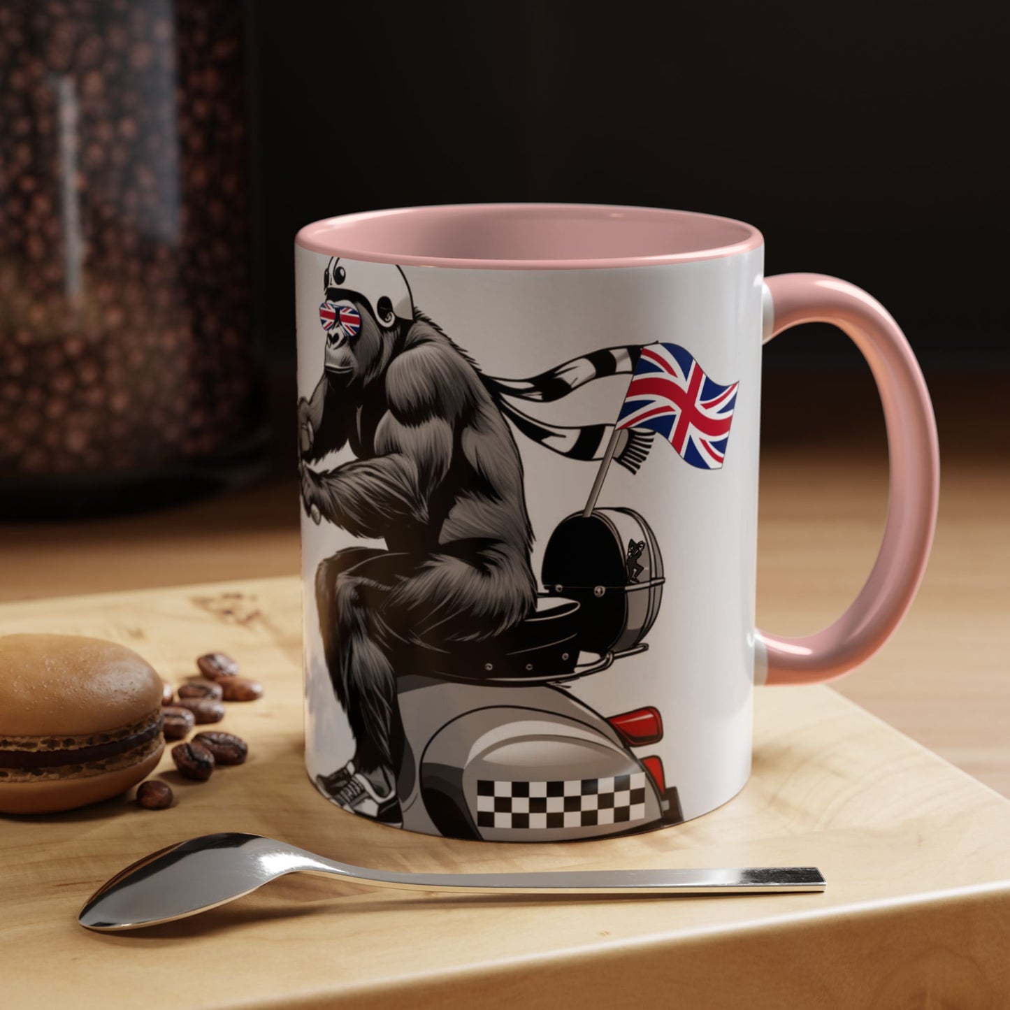 Cool Gorilla Scooter Mug - Fun Coffee Cup for Animal Lovers, Gift for Birthdays, Cool Caffeine Fix, Unique Decor