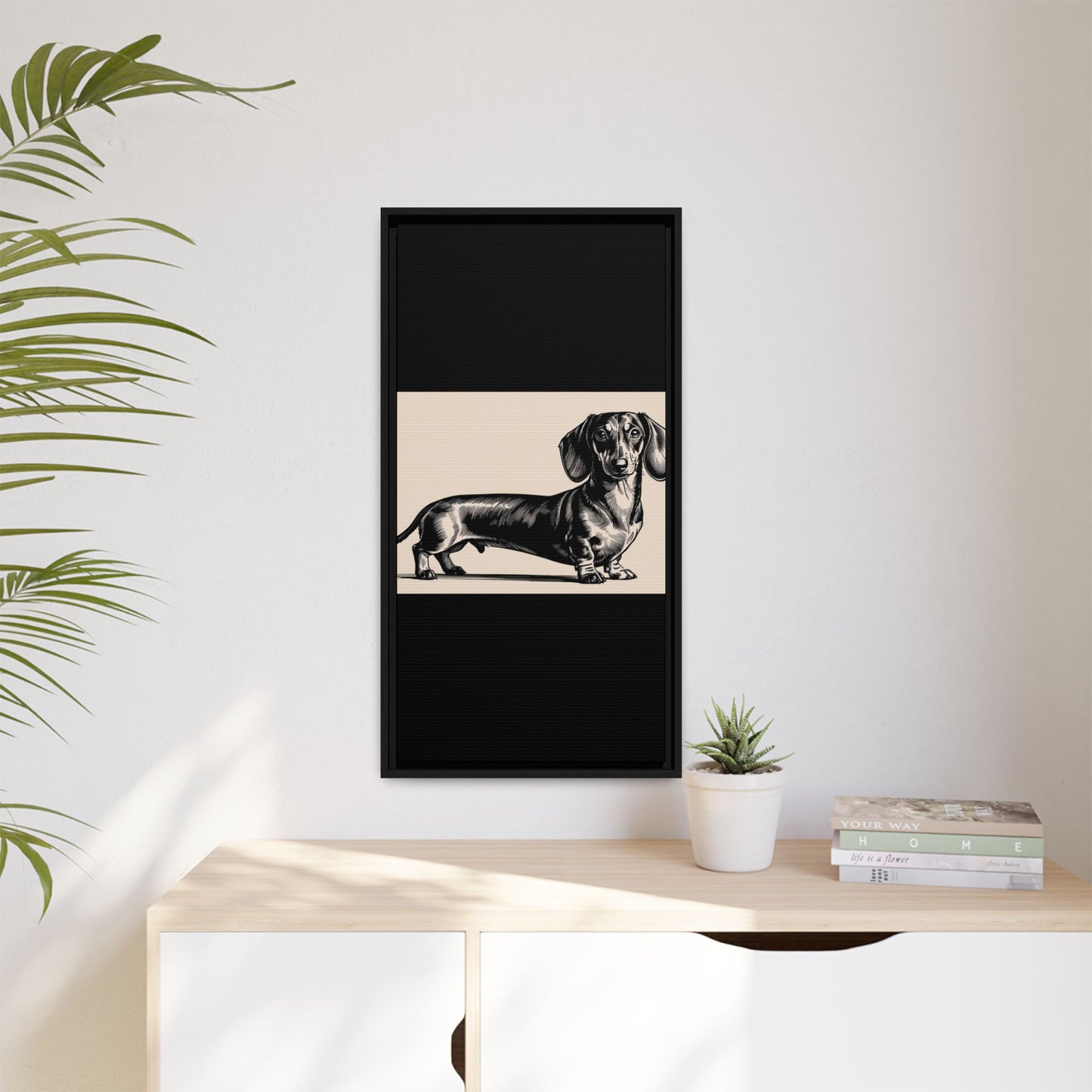 Dachshund Art Print - Charming Framed Canvas Decor for Dog Lovers