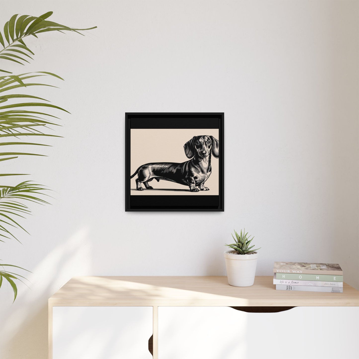 Dachshund Art Print - Charming Framed Canvas Decor for Dog Lovers