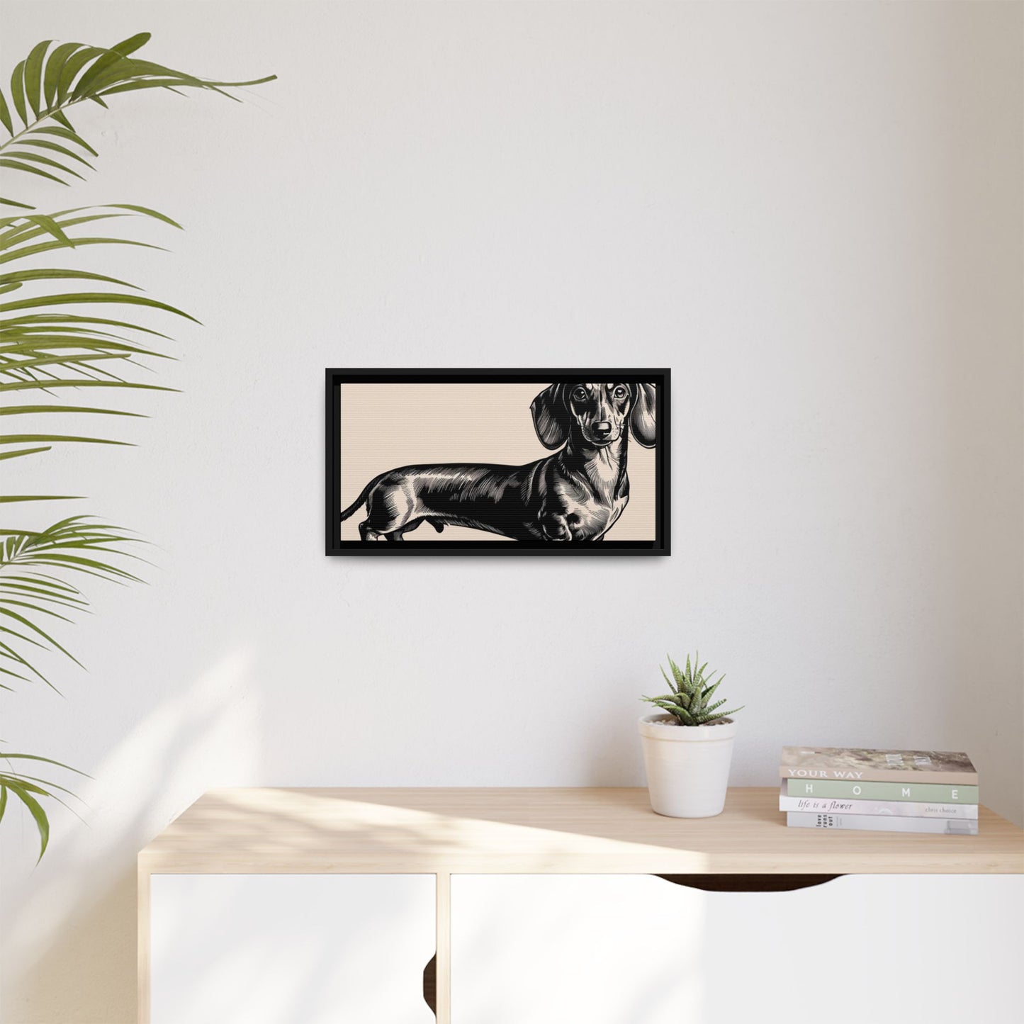 Dachshund Art Print - Charming Framed Canvas Decor for Dog Lovers