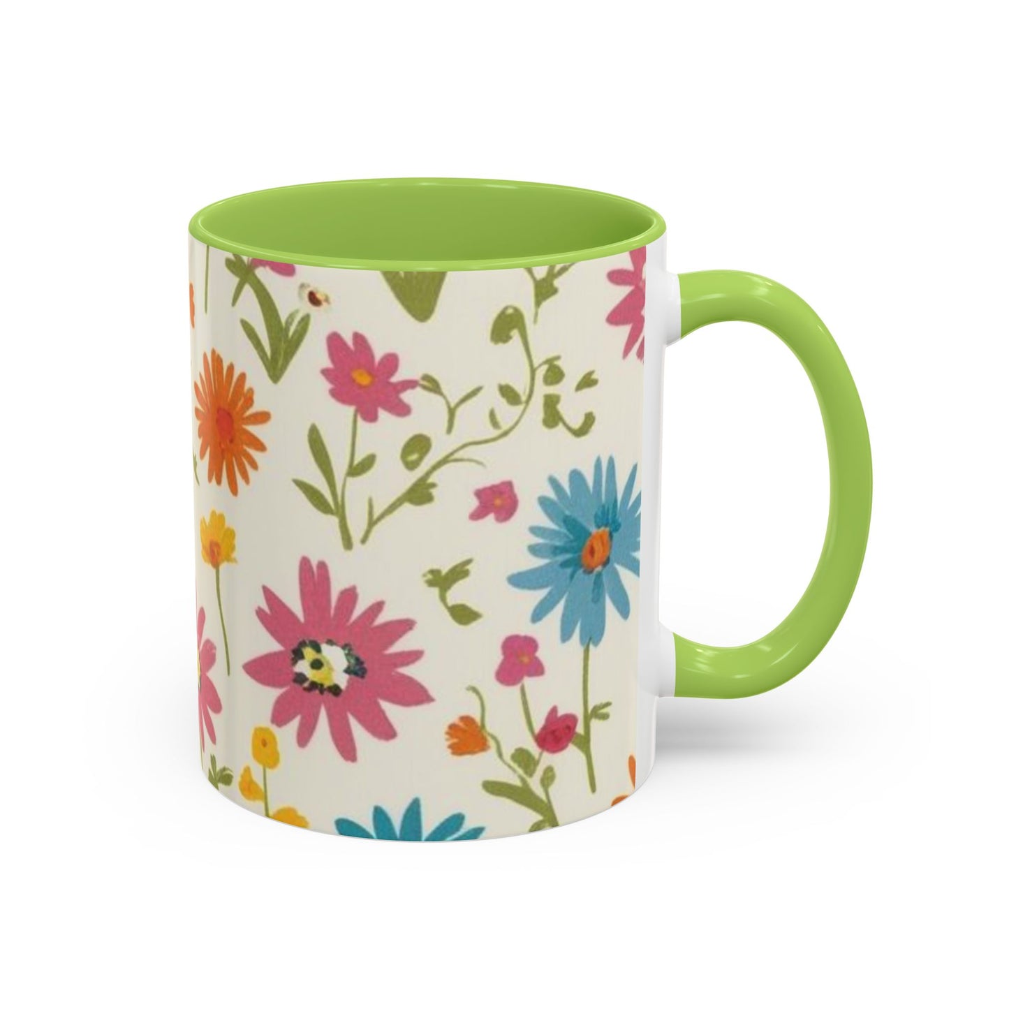 Floral Accent Coffee Mug – Vibrant Flower Design for Everyday Joy
