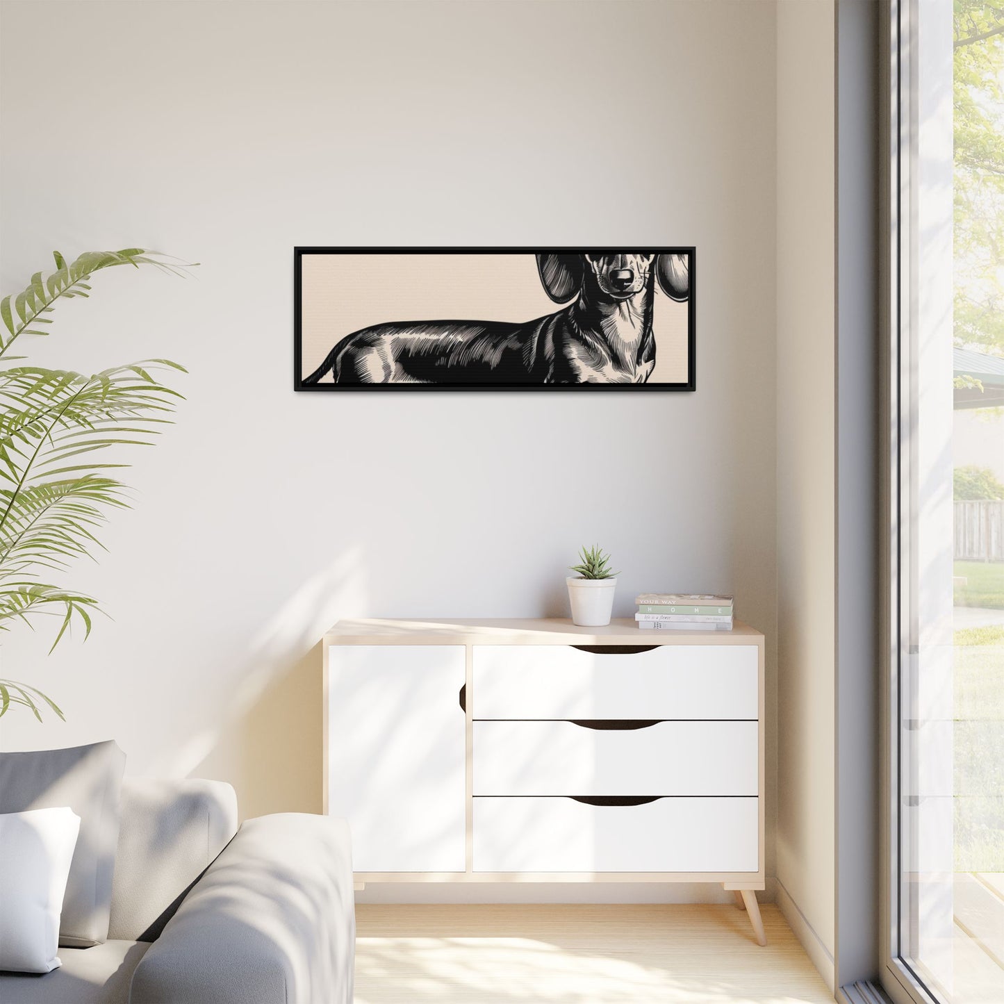 Dachshund Art Print - Charming Framed Canvas Decor for Dog Lovers