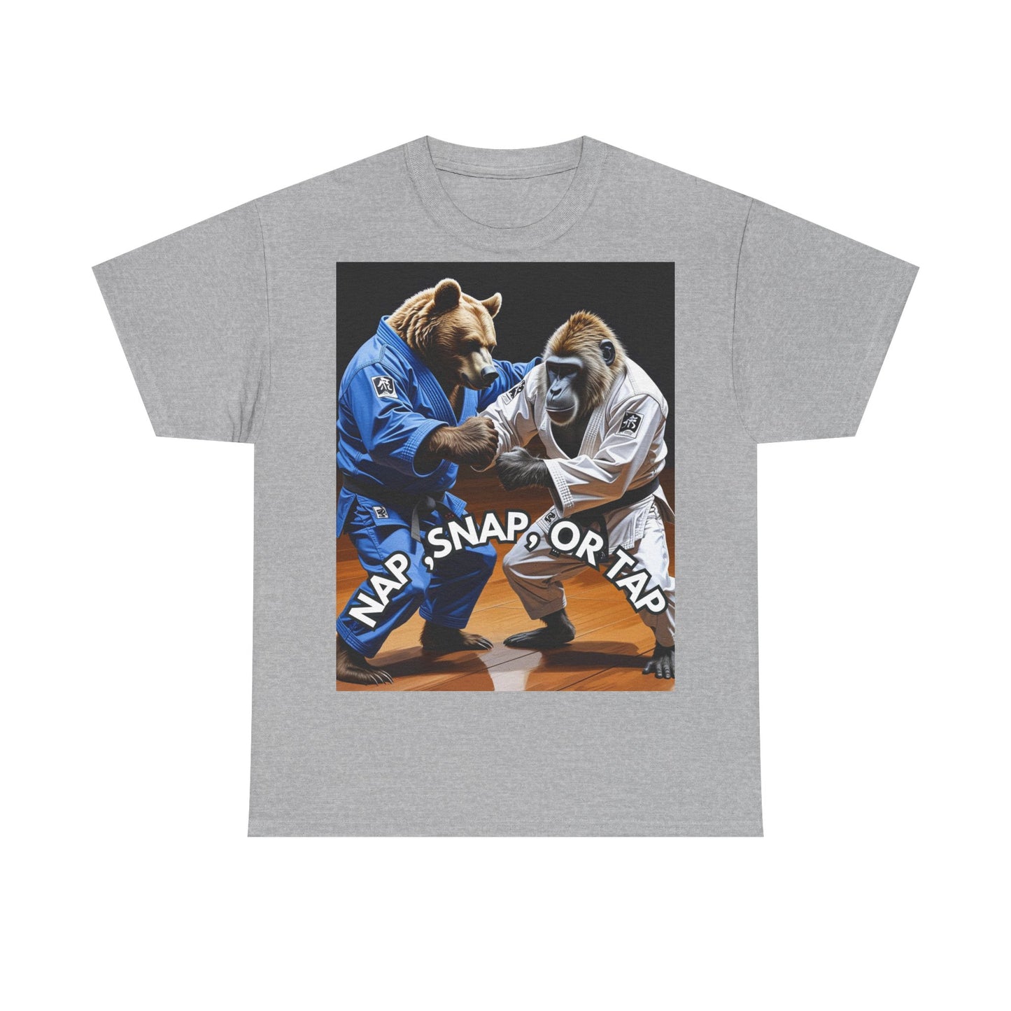 Playful Bear Jiu-Jitsu Tee, Unisex Cotton T-Shirt, Funny Martial Arts Shirt, Bear Grappling Tee, Casual Workout Apparel