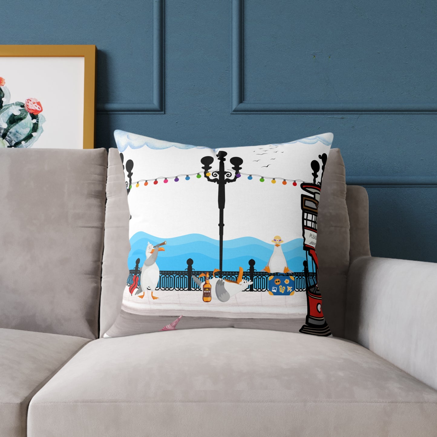 Decorative Canvas Pillow, Cozy Home Accent, Gift for Garden Lovers, Unique Housewarming, Vibrant Outdoor Decor