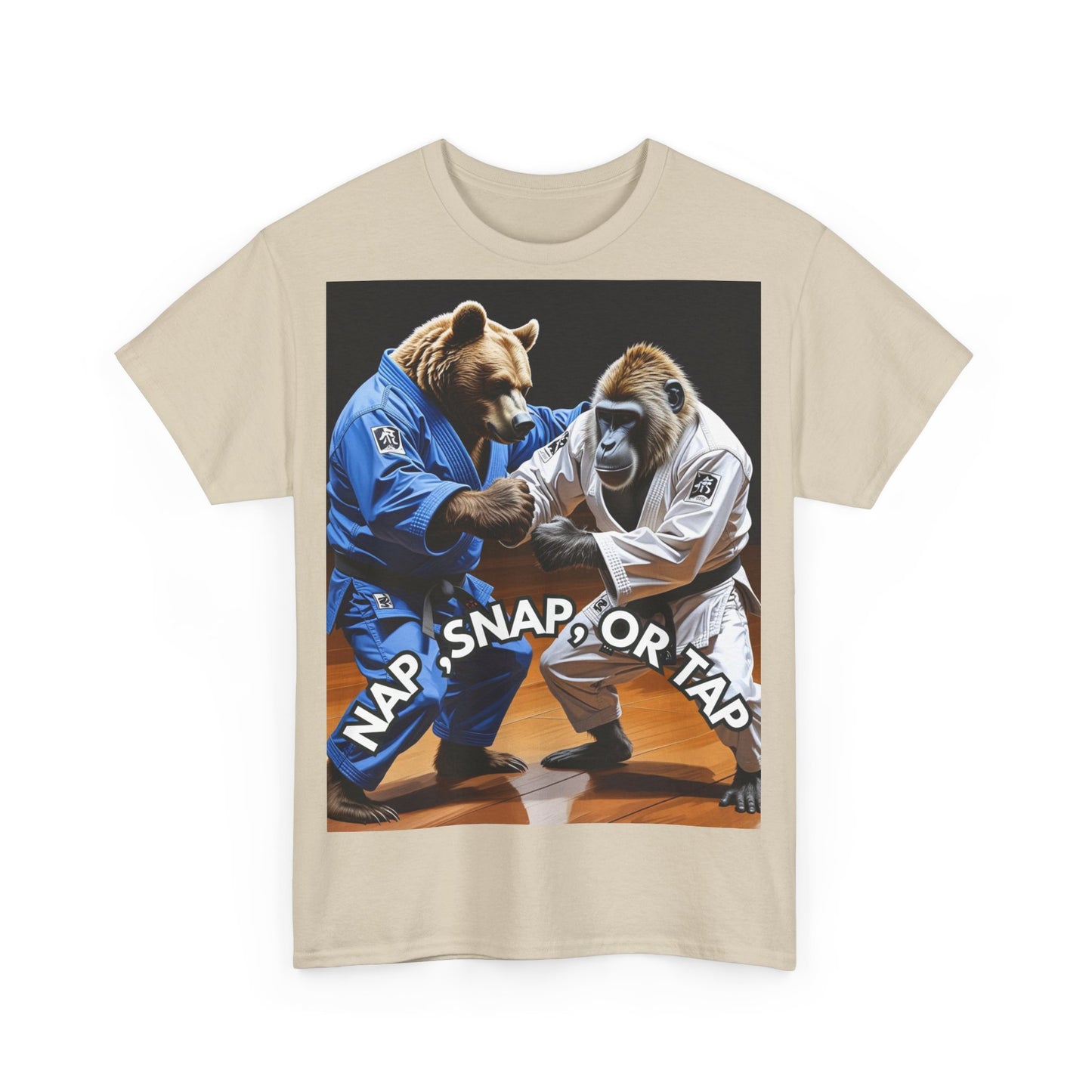 Playful Bear Jiu-Jitsu Tee, Unisex Cotton T-Shirt, Funny Martial Arts Shirt, Bear Grappling Tee, Casual Workout Apparel