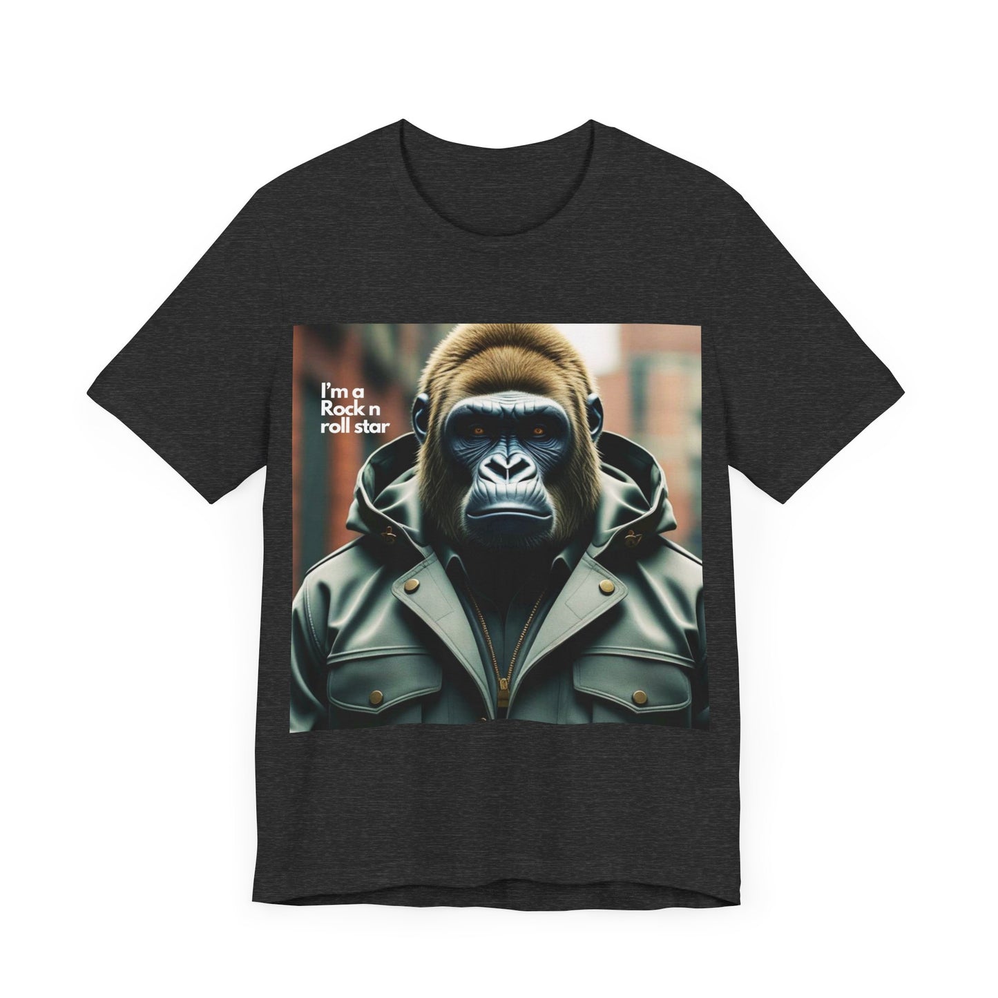 Rock 'n' Roll Gorilla Tee, Graphic T-Shirt for Music Lovers, Cool Casual Wear, Fun Gift for Concerts, Unique Style Statement