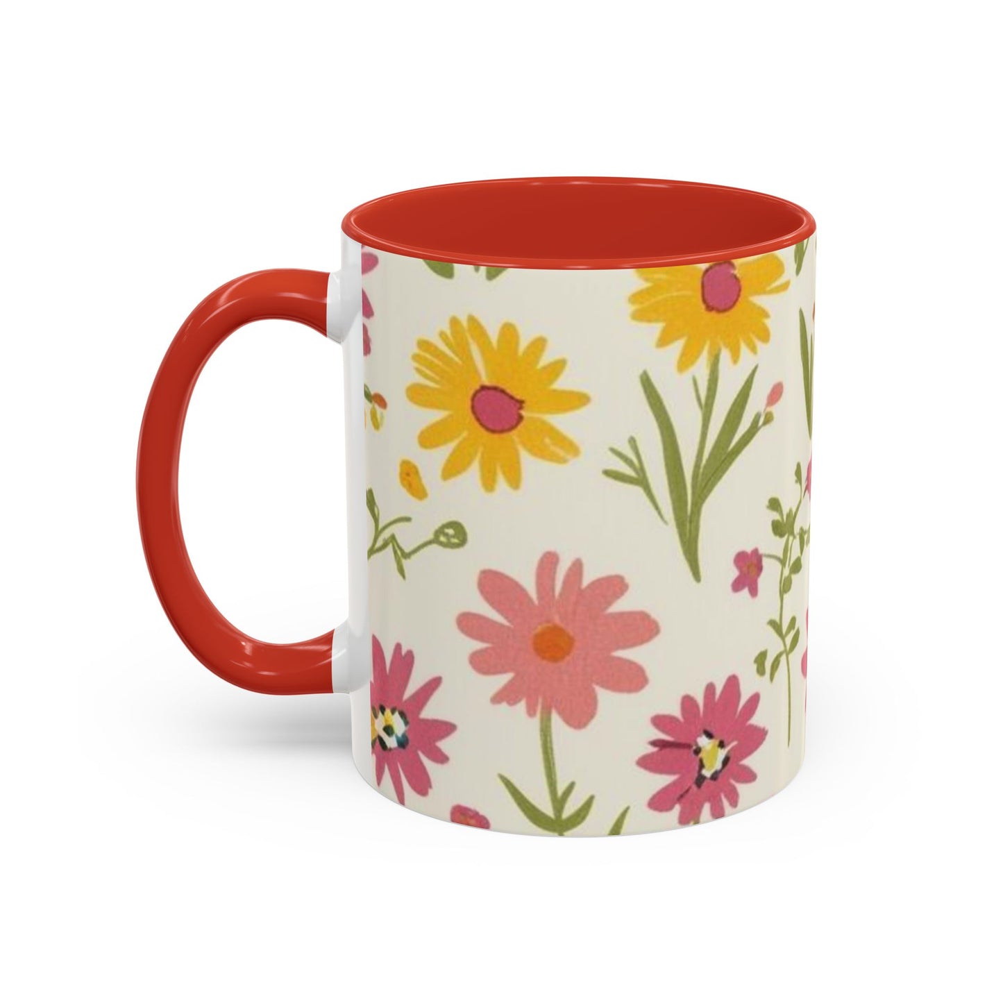 Floral Accent Coffee Mug – Vibrant Flower Design for Everyday Joy