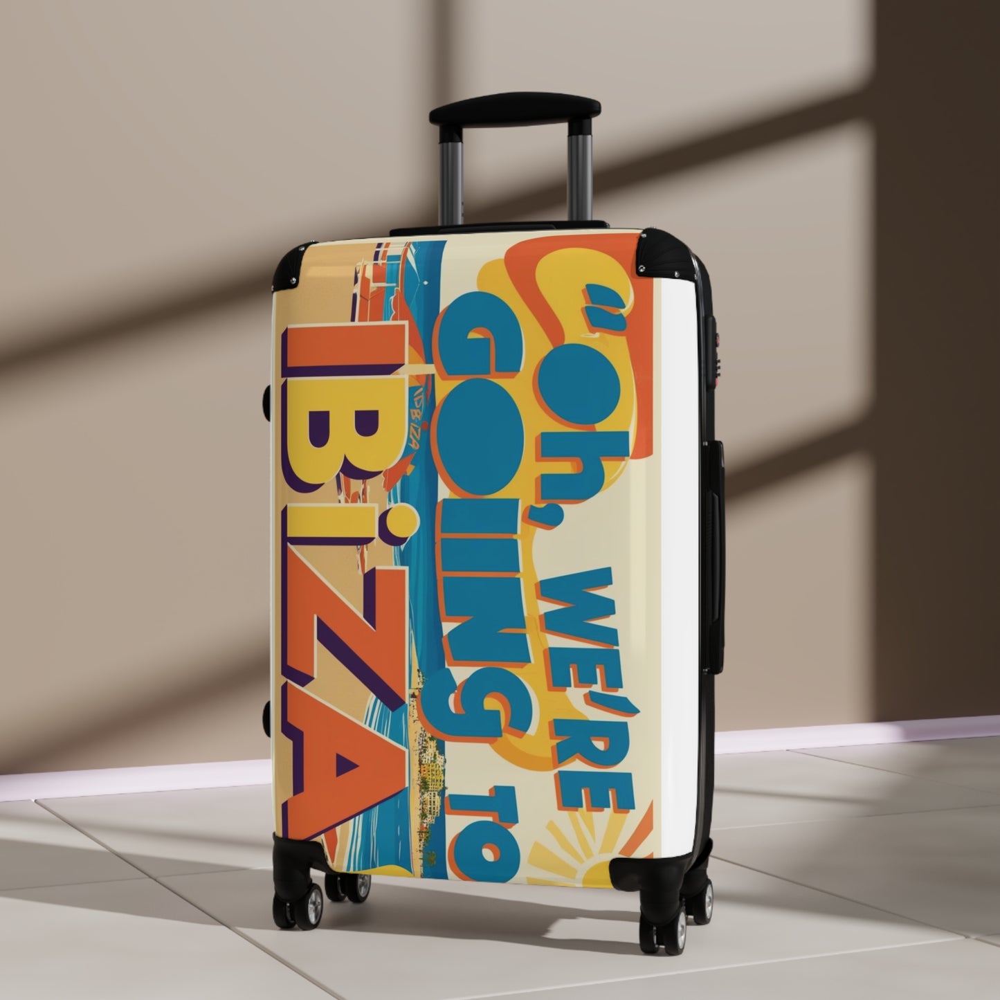 Retro Ibiza Travel Suitcase - Oh, We're Going to Ibiza Design