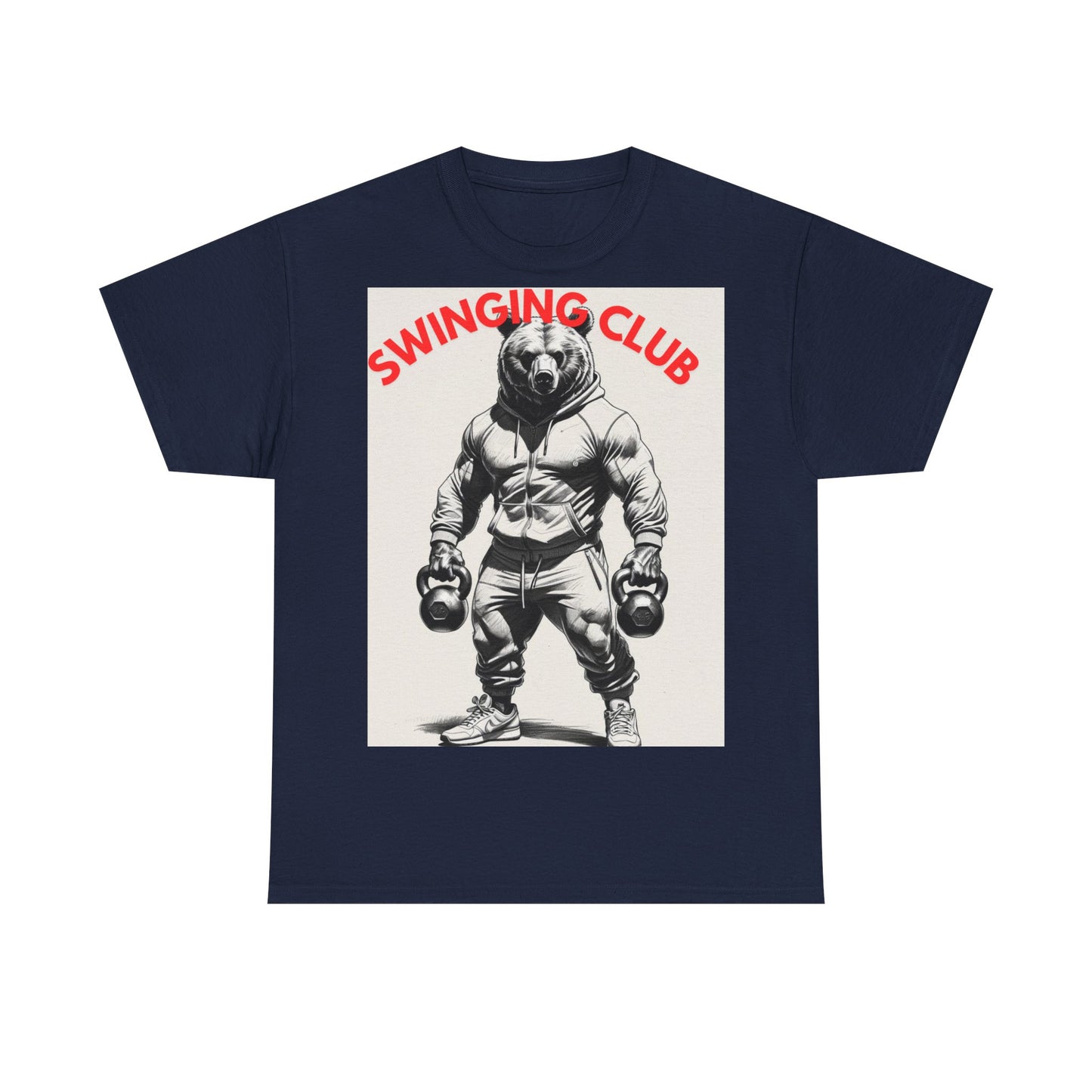 Unisex Heavy Cotton Tee - Swinging Club Graphic Tee, Fitness Apparel, Gym Shirt, Sporty Casual Wear, Gift for Gym Lovers
