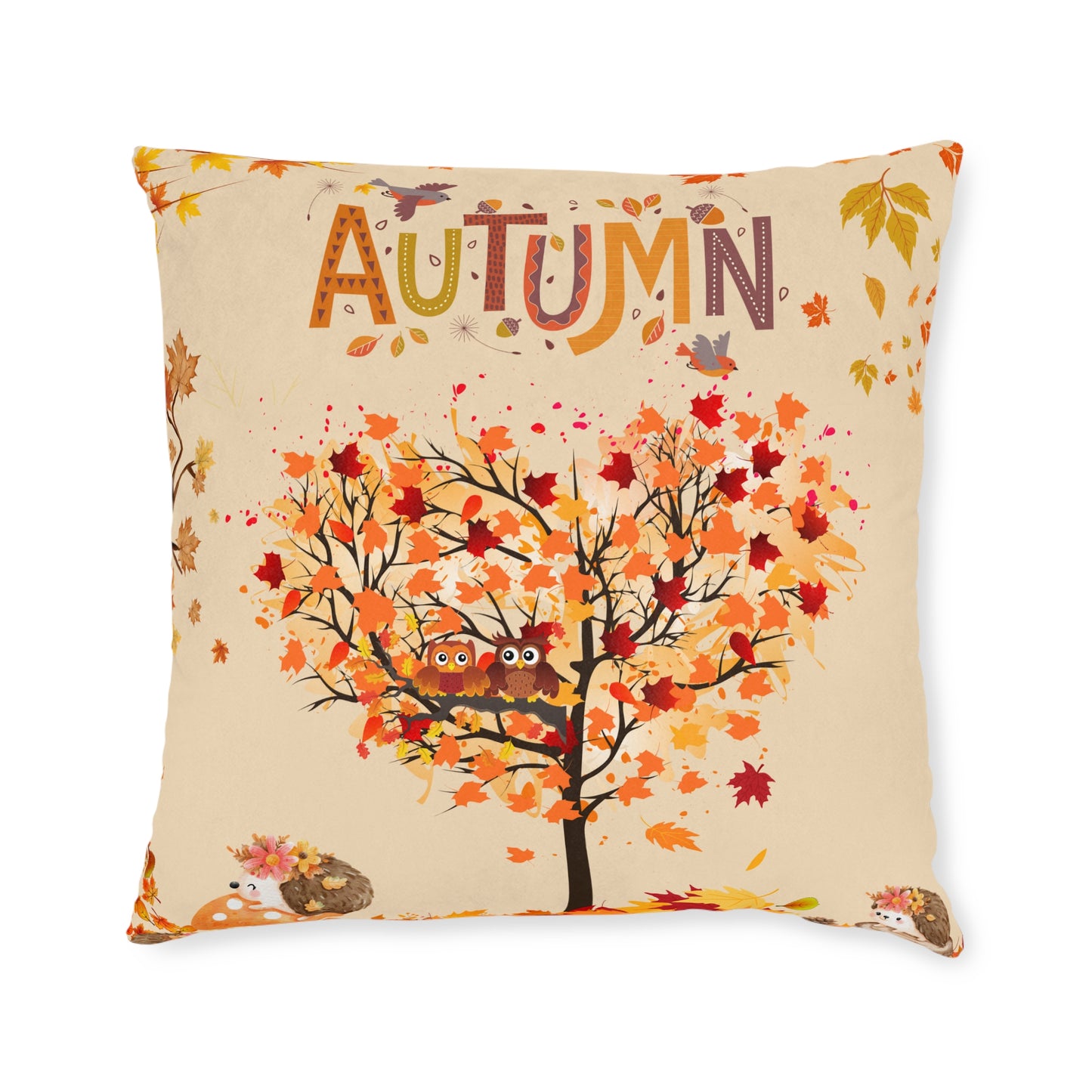 Autumn Square Pillow | Cozy Fall Decor, Thanksgiving Gift, Seasonal Cushion, Rustic Home Accent, Autumnal Throw Pillow