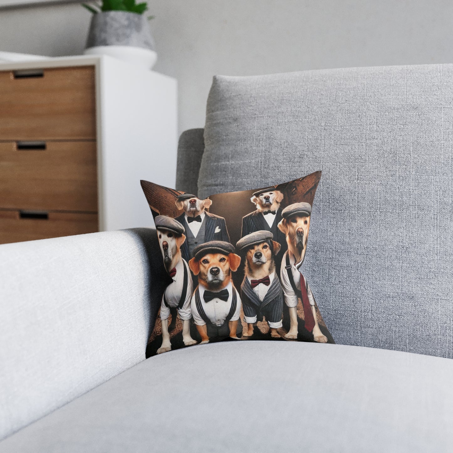 Elegant Dog Themed Square Pillow - Perfect for Pet Lovers & Home Decor