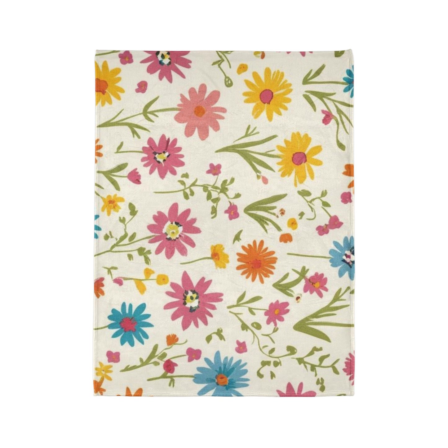 Bright Floral Soft Polyester Blanket - Perfect for Cozying Up & Home Decor