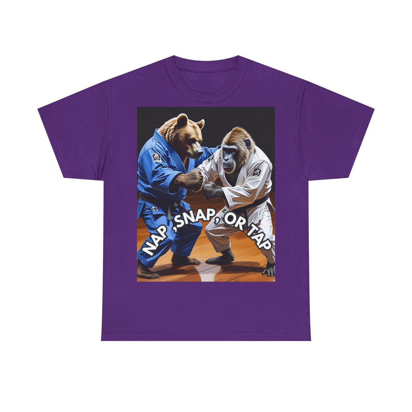 Playful Bear Jiu-Jitsu Tee, Unisex Cotton T-Shirt, Funny Martial Arts Shirt, Bear Grappling Tee, Casual Workout Apparel