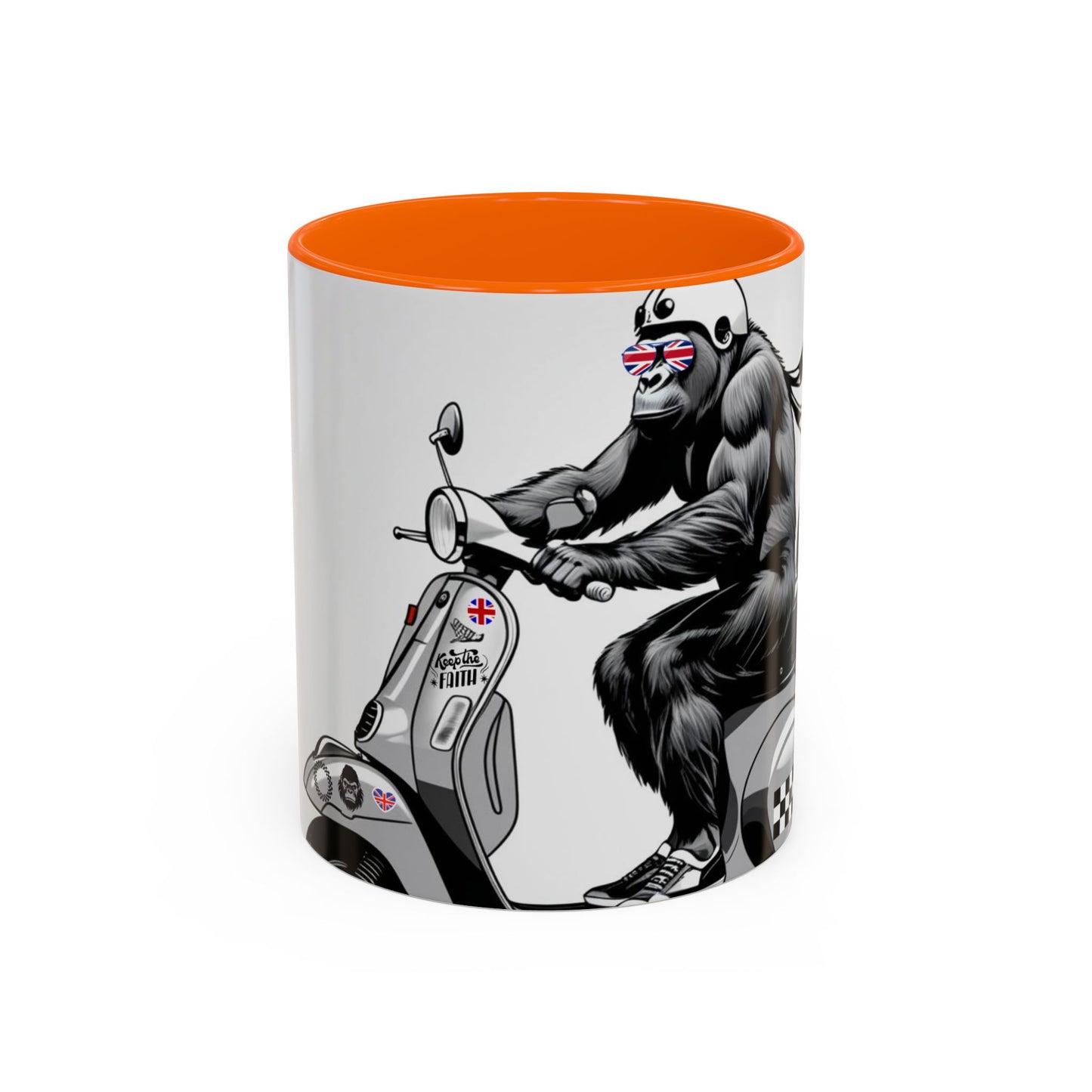 Cool Gorilla Scooter Mug - Fun Coffee Cup for Animal Lovers, Gift for Birthdays, Cool Caffeine Fix, Unique Decor