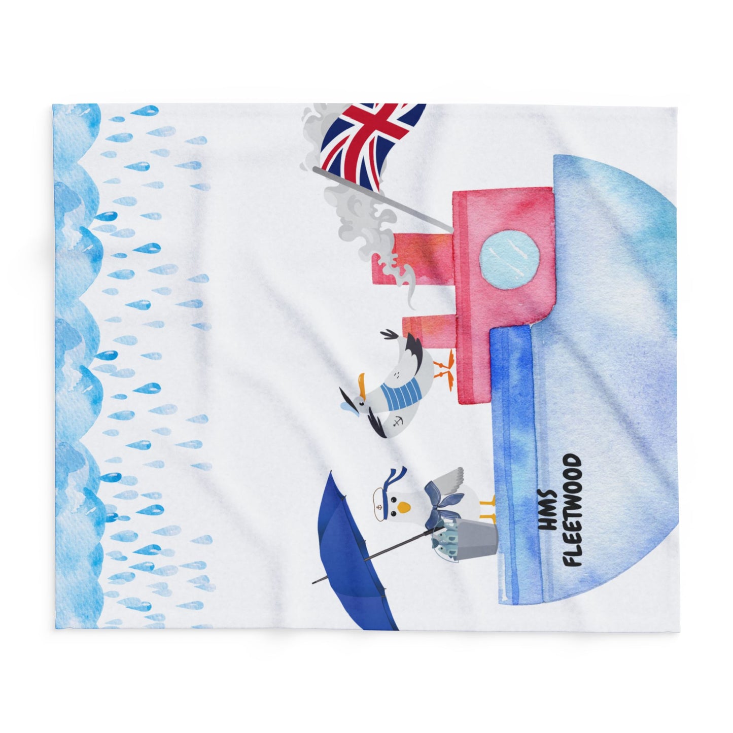 Whimsical Coastal Fleece Blanket - Perfect for Cozy Evenings, Beach Lovers, Summer, Nautical Decor, Gift Idea