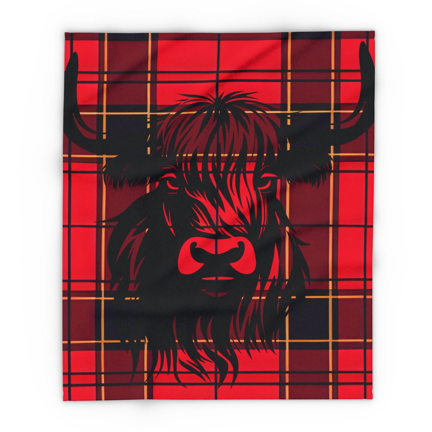 Cozy Highland Cattle Fleece Blanket – Perfect Gift for Home Decor, Winter Comfort, Plaid Throw, Unique Cow Art, Animal Lover's Cozy Decor