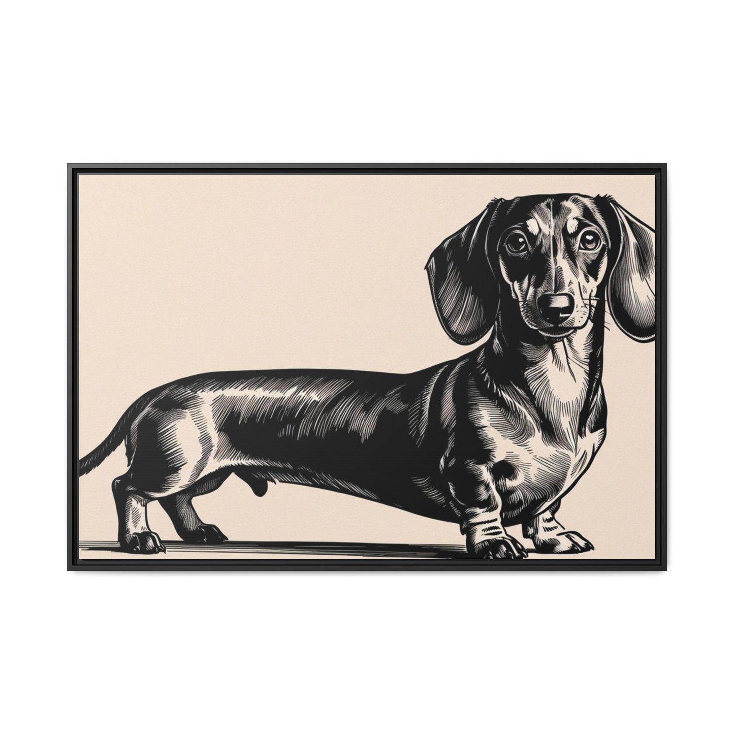 Dachshund Art Print - Charming Framed Canvas Decor for Dog Lovers