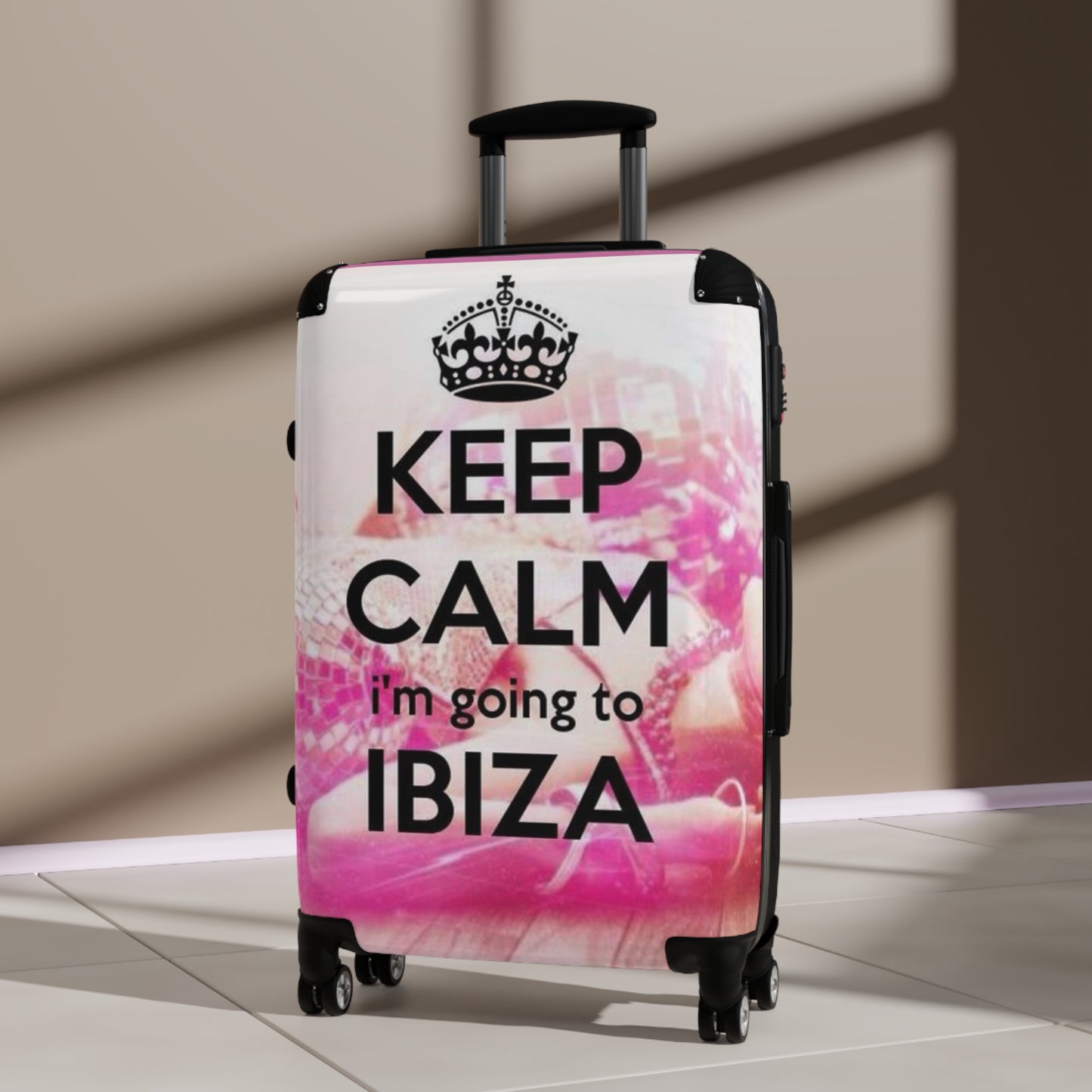 Keep Calm Ibiza Suitcase - Stylish Travel Luggage for Vacation Getaways