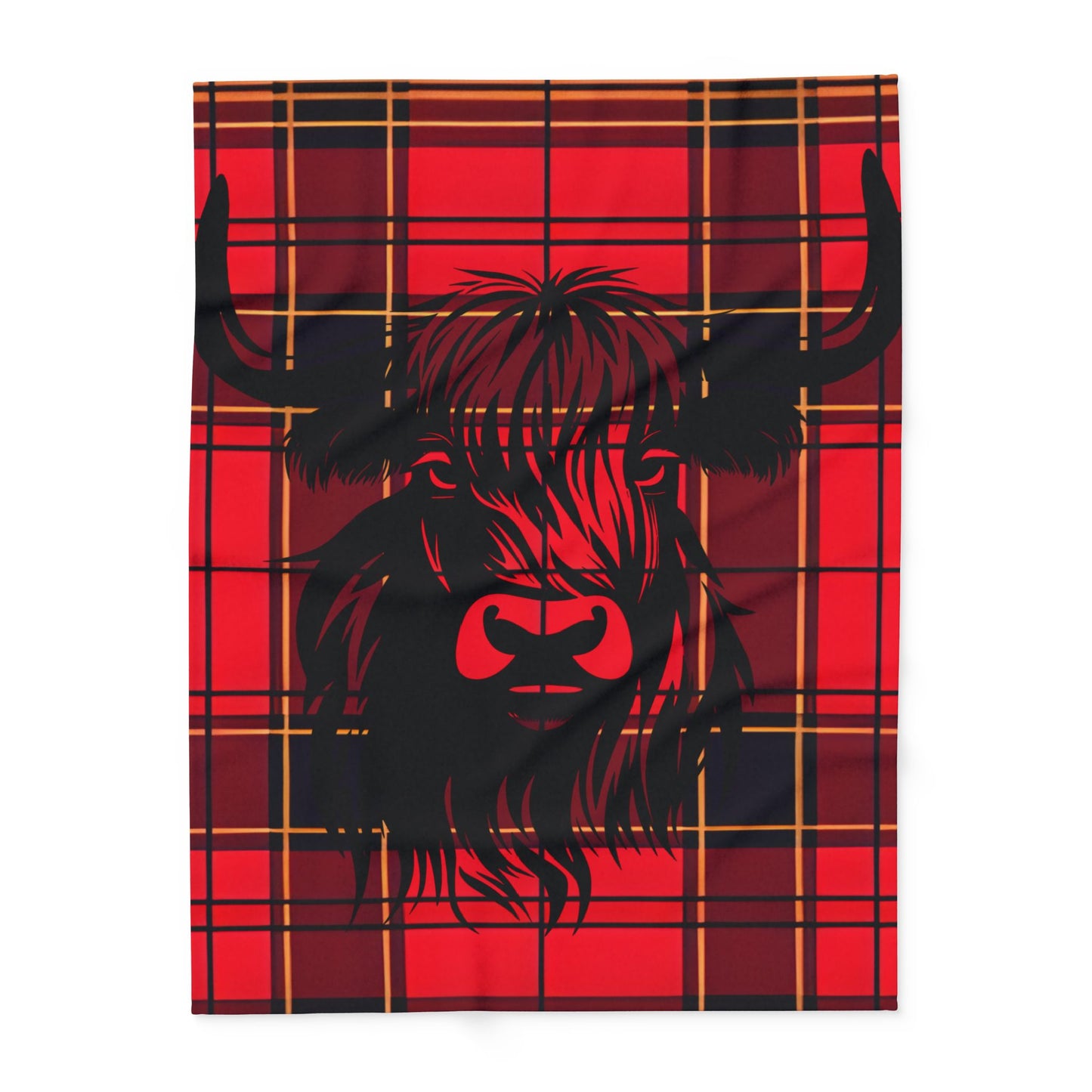 Cozy Highland Cattle Fleece Blanket – Perfect Gift for Home Decor, Winter Comfort, Plaid Throw, Unique Cow Art, Animal Lover's Cozy Decor