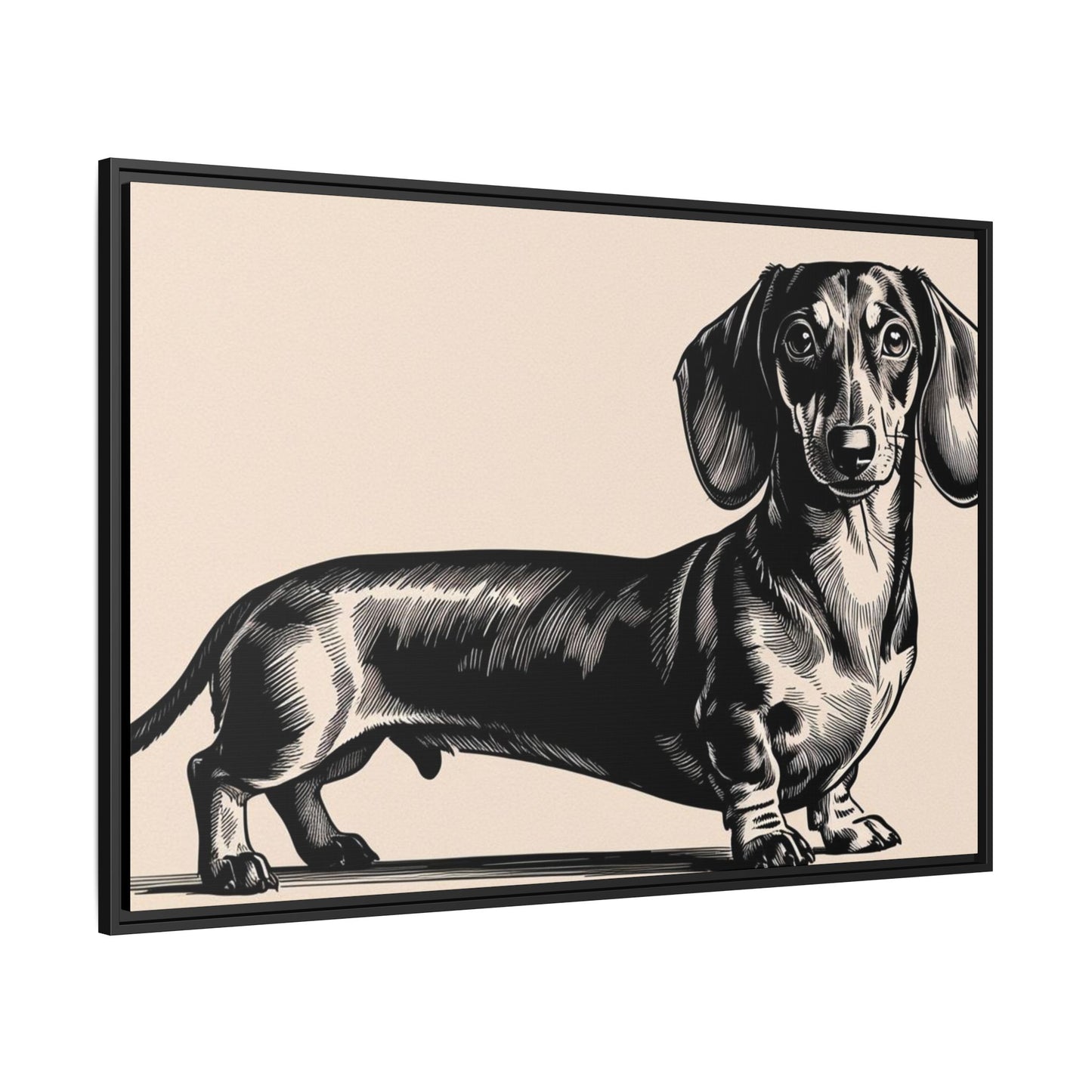 Dachshund Art Print - Charming Framed Canvas Decor for Dog Lovers