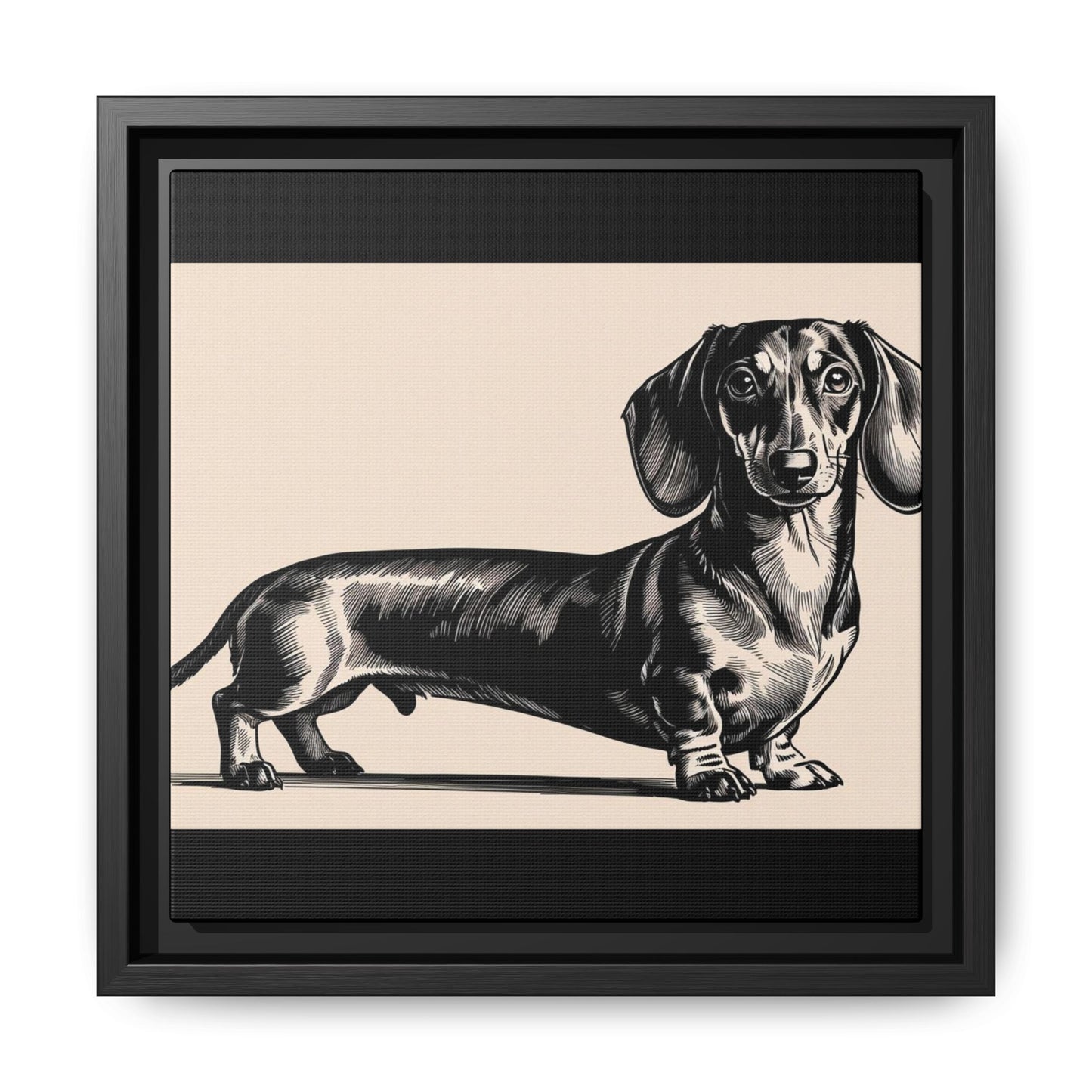 Dachshund Art Print - Charming Framed Canvas Decor for Dog Lovers
