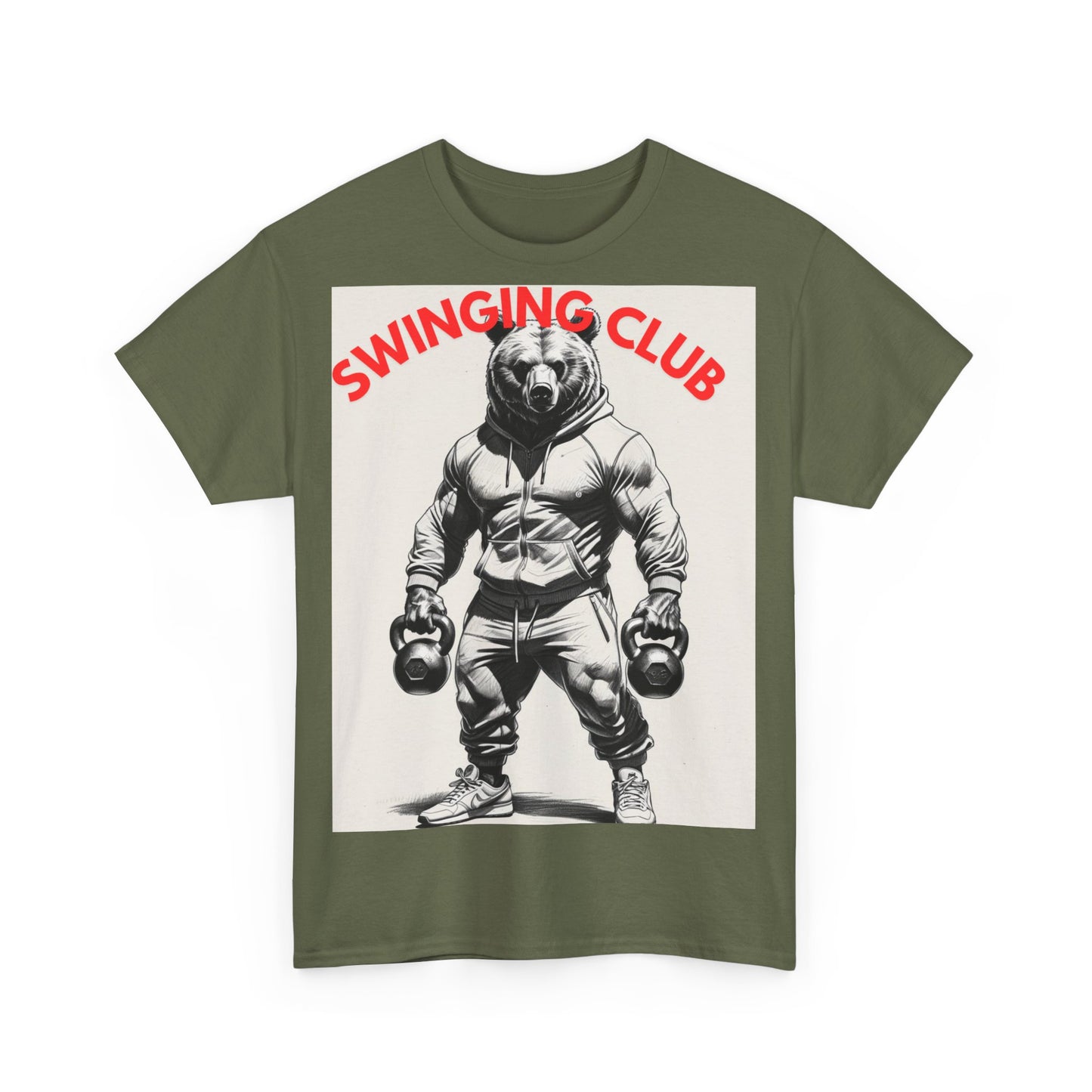 Unisex Heavy Cotton Tee - Swinging Club Graphic Tee, Fitness Apparel, Gym Shirt, Sporty Casual Wear, Gift for Gym Lovers