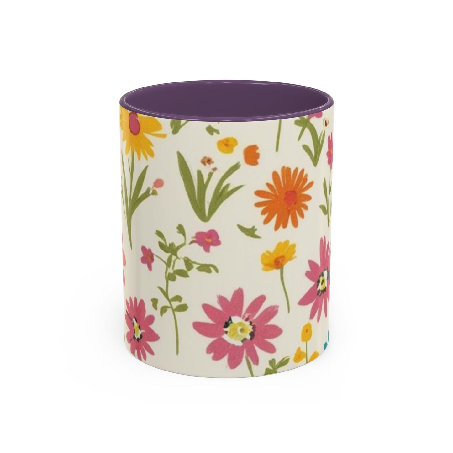 Floral Accent Coffee Mug – Vibrant Flower Design for Everyday Joy