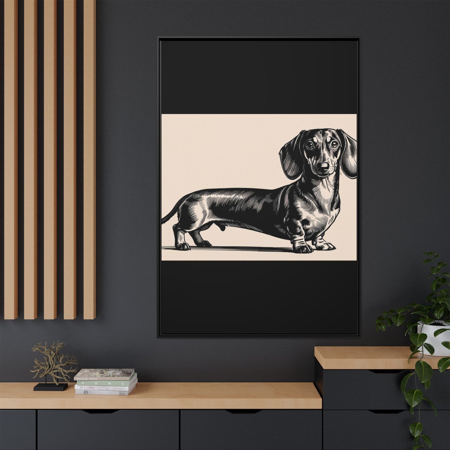 Dachshund Art Print - Charming Framed Canvas Decor for Dog Lovers