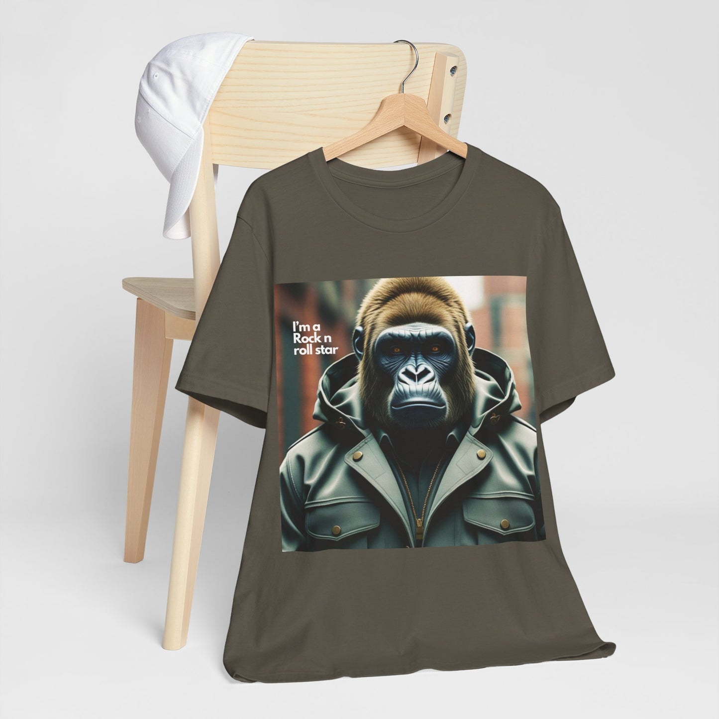 Rock 'n' Roll Gorilla Tee, Graphic T-Shirt for Music Lovers, Cool Casual Wear, Fun Gift for Concerts, Unique Style Statement