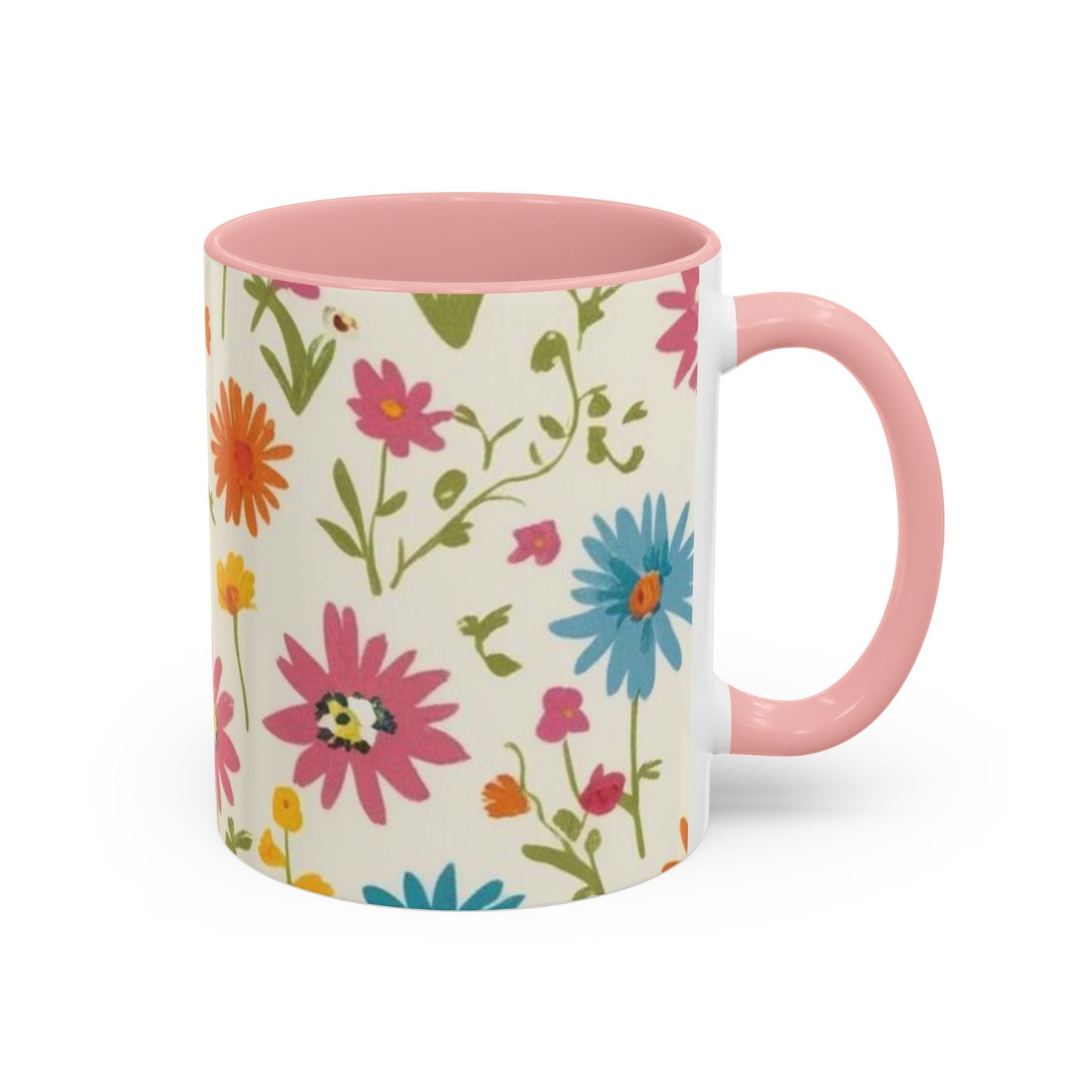 Floral Accent Coffee Mug – Vibrant Flower Design for Everyday Joy
