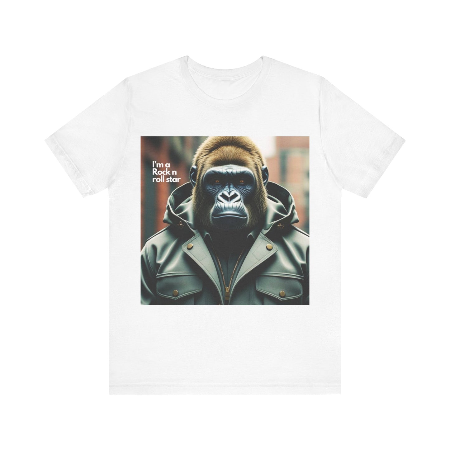 Rock 'n' Roll Gorilla Tee, Graphic T-Shirt for Music Lovers, Cool Casual Wear, Fun Gift for Concerts, Unique Style Statement