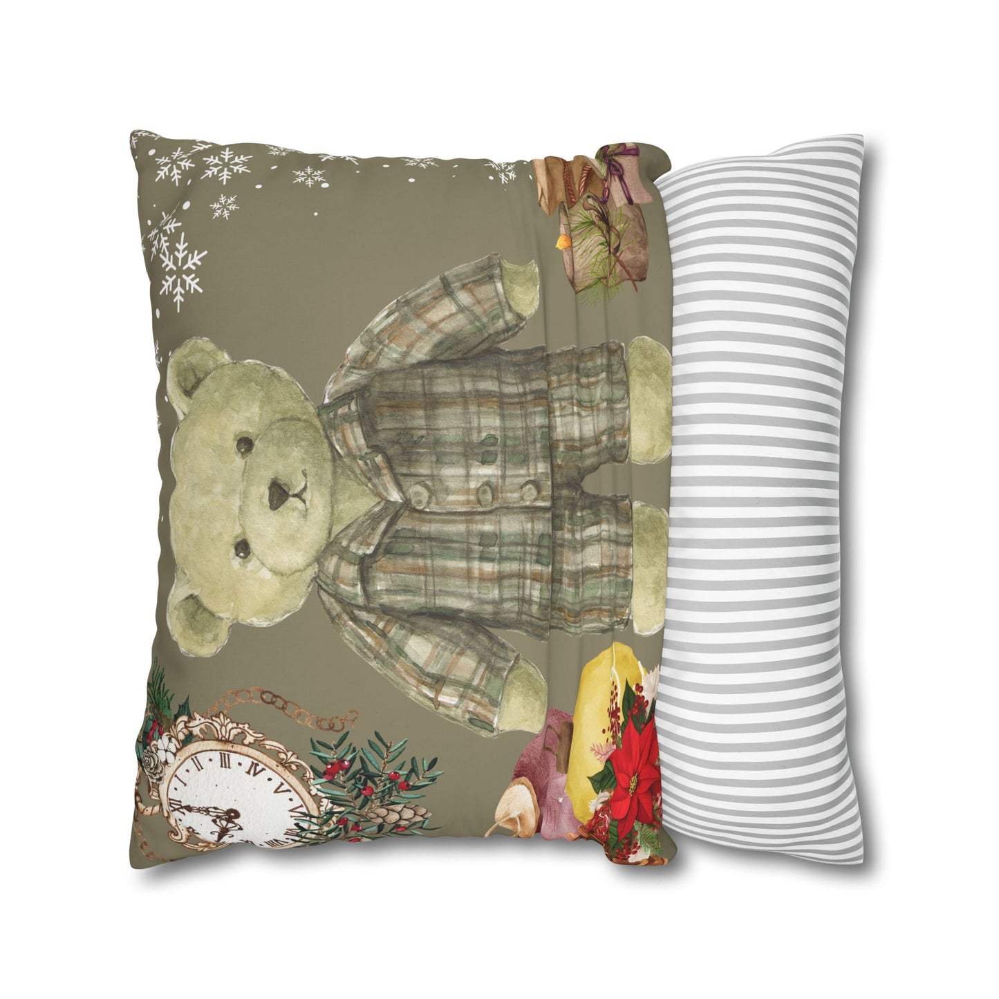 Vintage Teddy Bear Holiday Pillowcase
