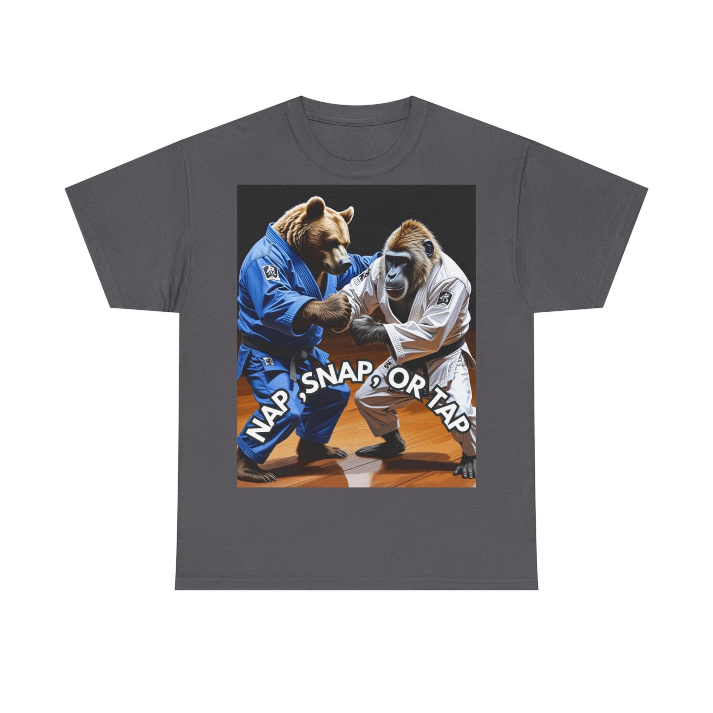Playful Bear Jiu-Jitsu Tee, Unisex Cotton T-Shirt, Funny Martial Arts Shirt, Bear Grappling Tee, Casual Workout Apparel