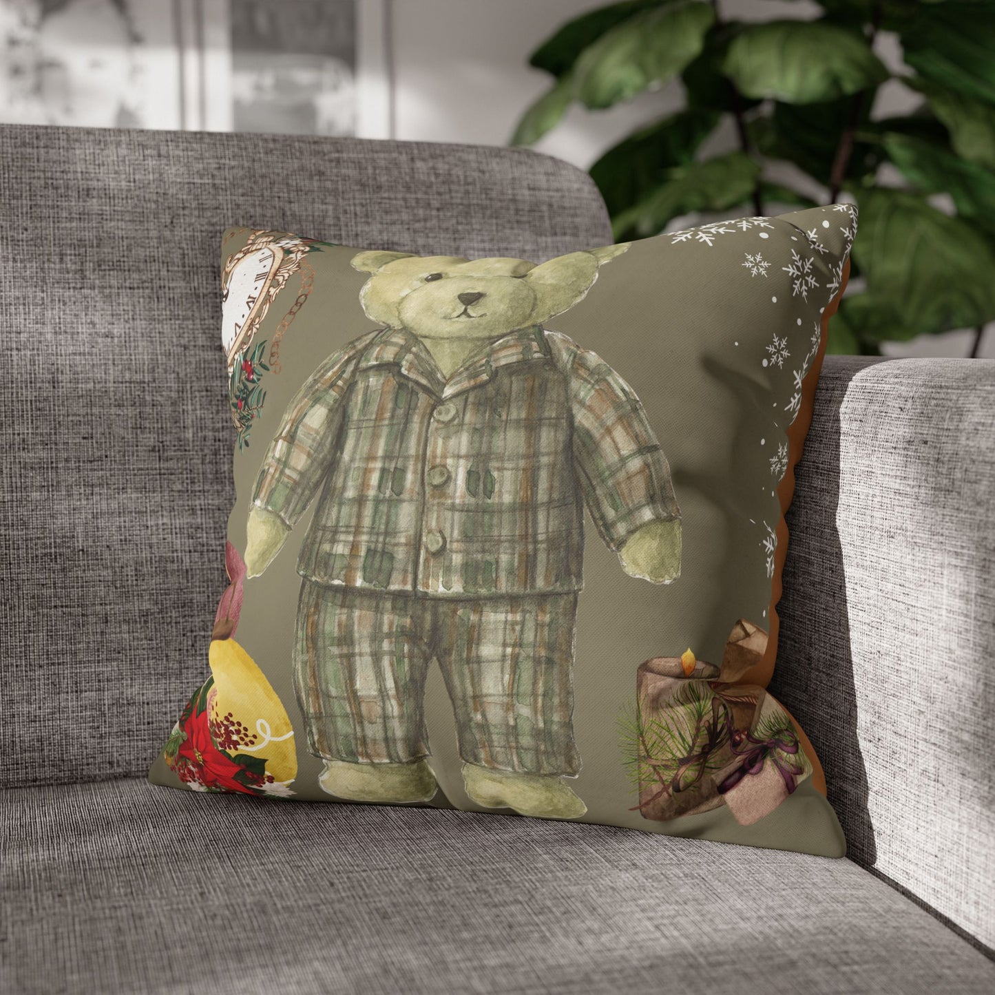 Vintage Teddy Bear Holiday Pillowcase