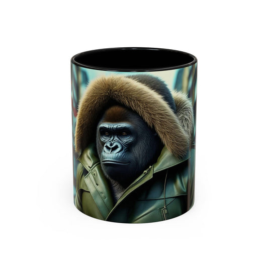Stylish Gorilla Accent Coffee Mug | Unique Animal Lover Gift, Vintage Style Mug, Fun Animal Artwork, Perfect for Home Office