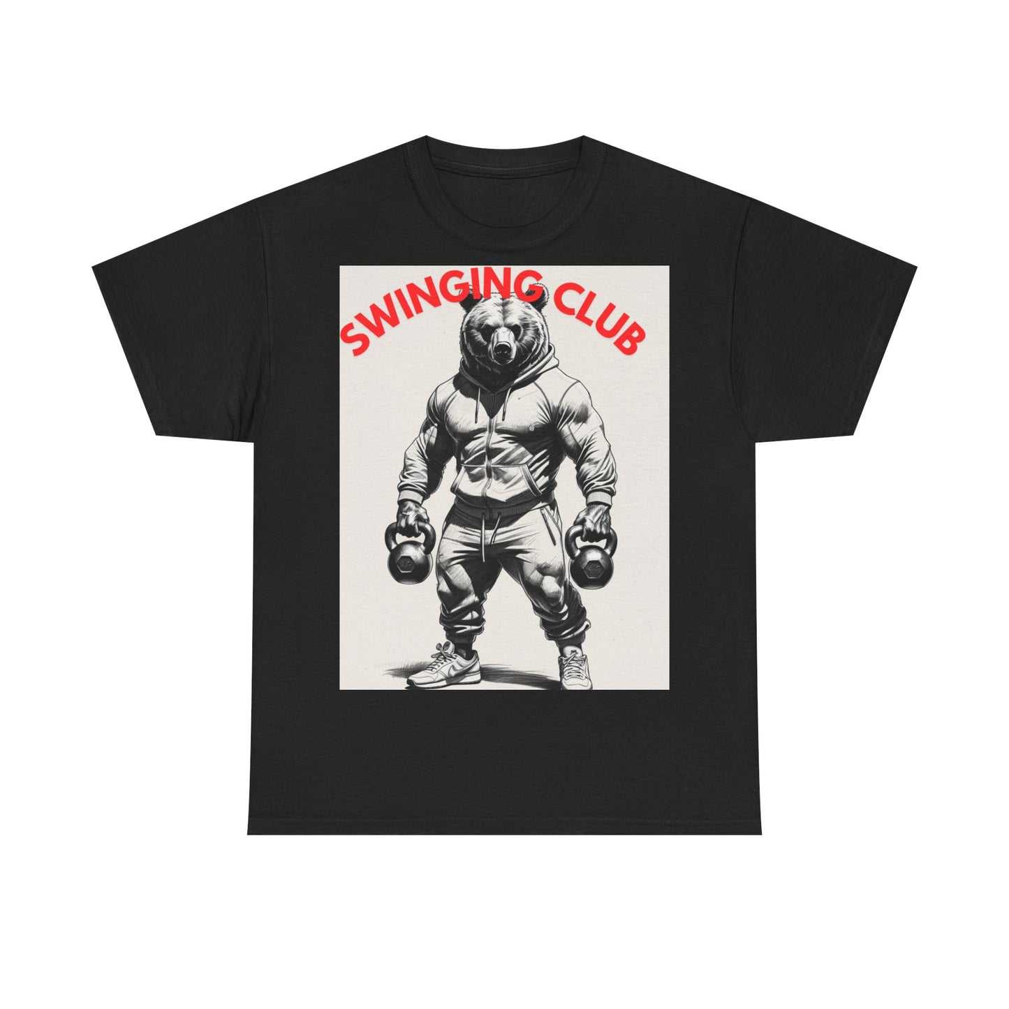 Unisex Heavy Cotton Tee - Swinging Club Graphic Tee, Fitness Apparel, Gym Shirt, Sporty Casual Wear, Gift for Gym Lovers