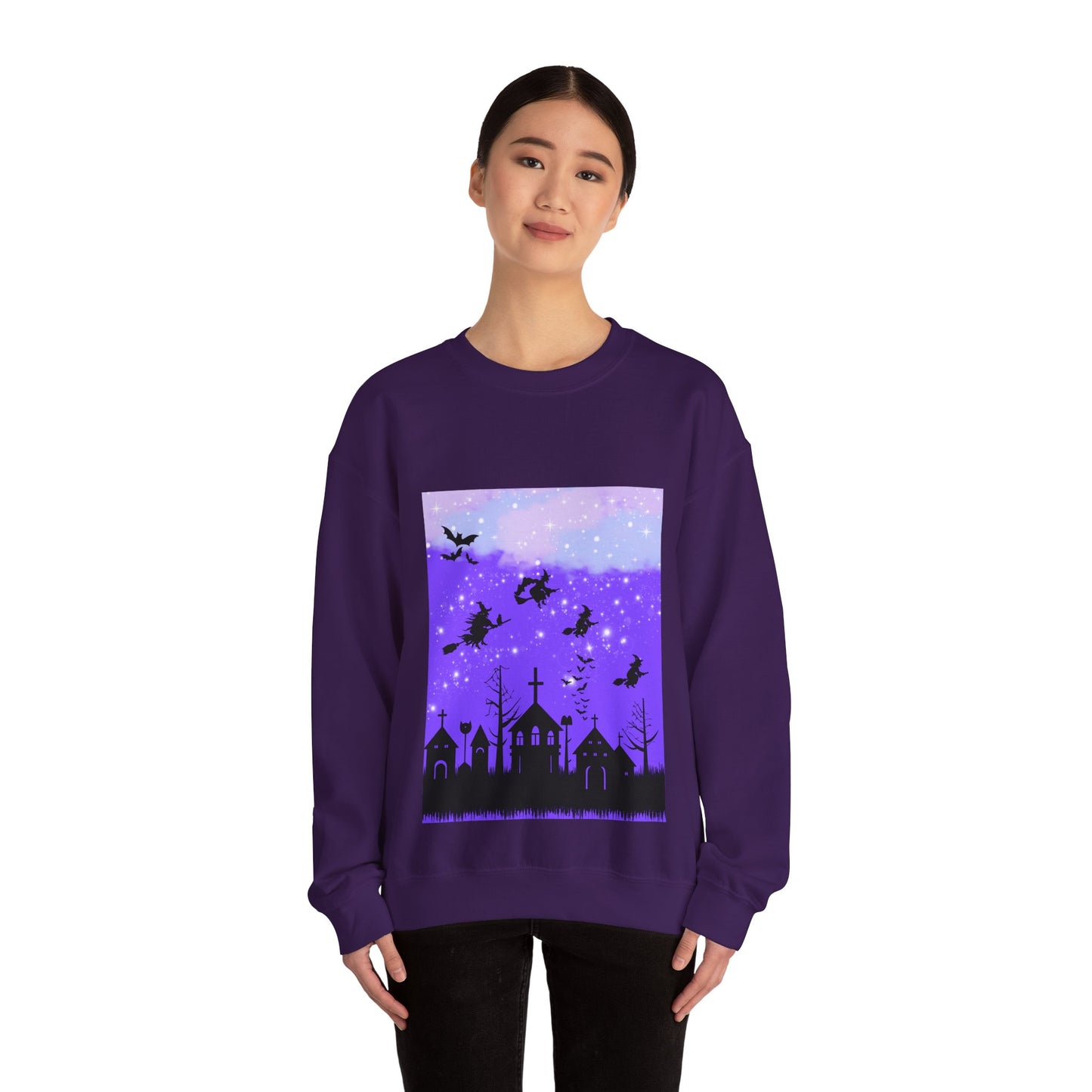 Mystical Nightscape Crewneck Sweatshirt, Cozy Fashion, Trendy Apparel, Gift for Nature Lovers, Halloween Sweatshirt, Comfortable [...]