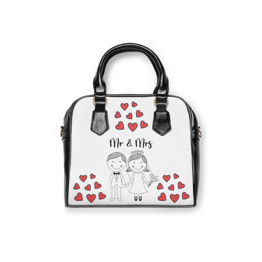 Mr & Mrs Wedding Shoulder Handbag - Perfect Bridal Gift with Heart Design