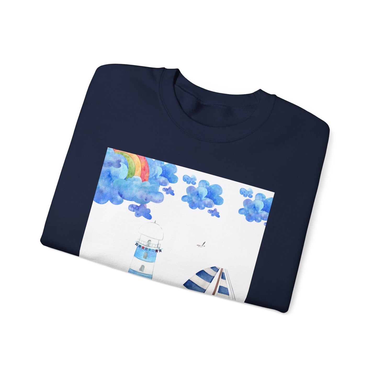 Lighthouse Dreams Crewneck Sweatshirt - Cozy, Unisex, Perfect for Beach Lovers, Relaxed Vibe, Ideal Gift for Friends, Summer Vibes