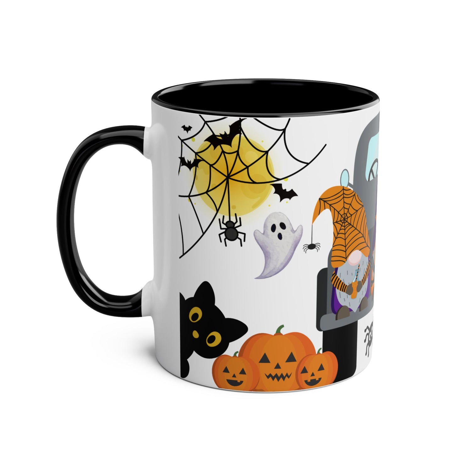 Halloween Gnome Coffee Mug, Two-Tone 11oz Mug, Festive Drinkware, Fall Decor, Spooky Season Gift, Halloween Decor